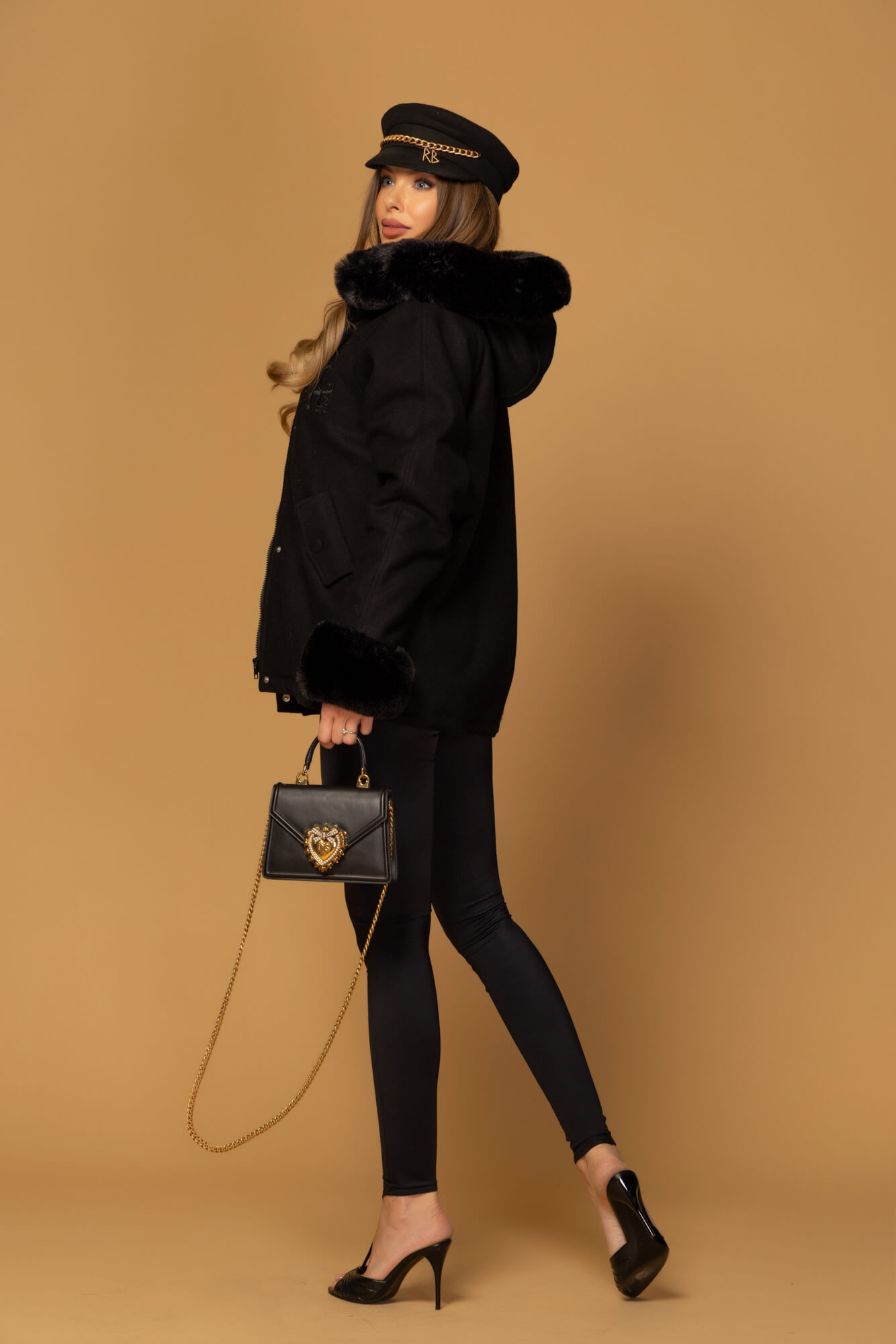 Winter Pulse Зимно Палто - Бомбър От Кашмир - Black - Изображение 22