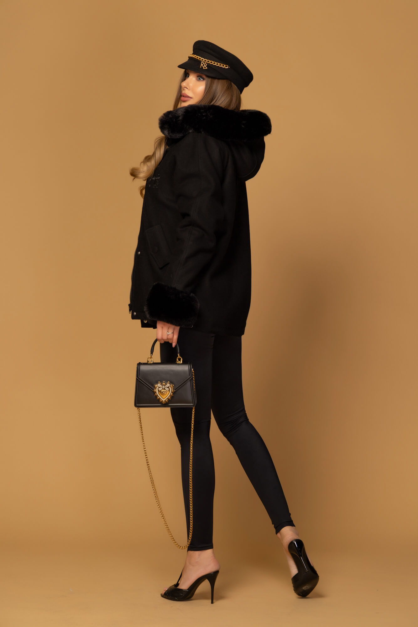Winter Pulse Зимно Палто - Бомбър От Кашмир - Black - Изображение 23