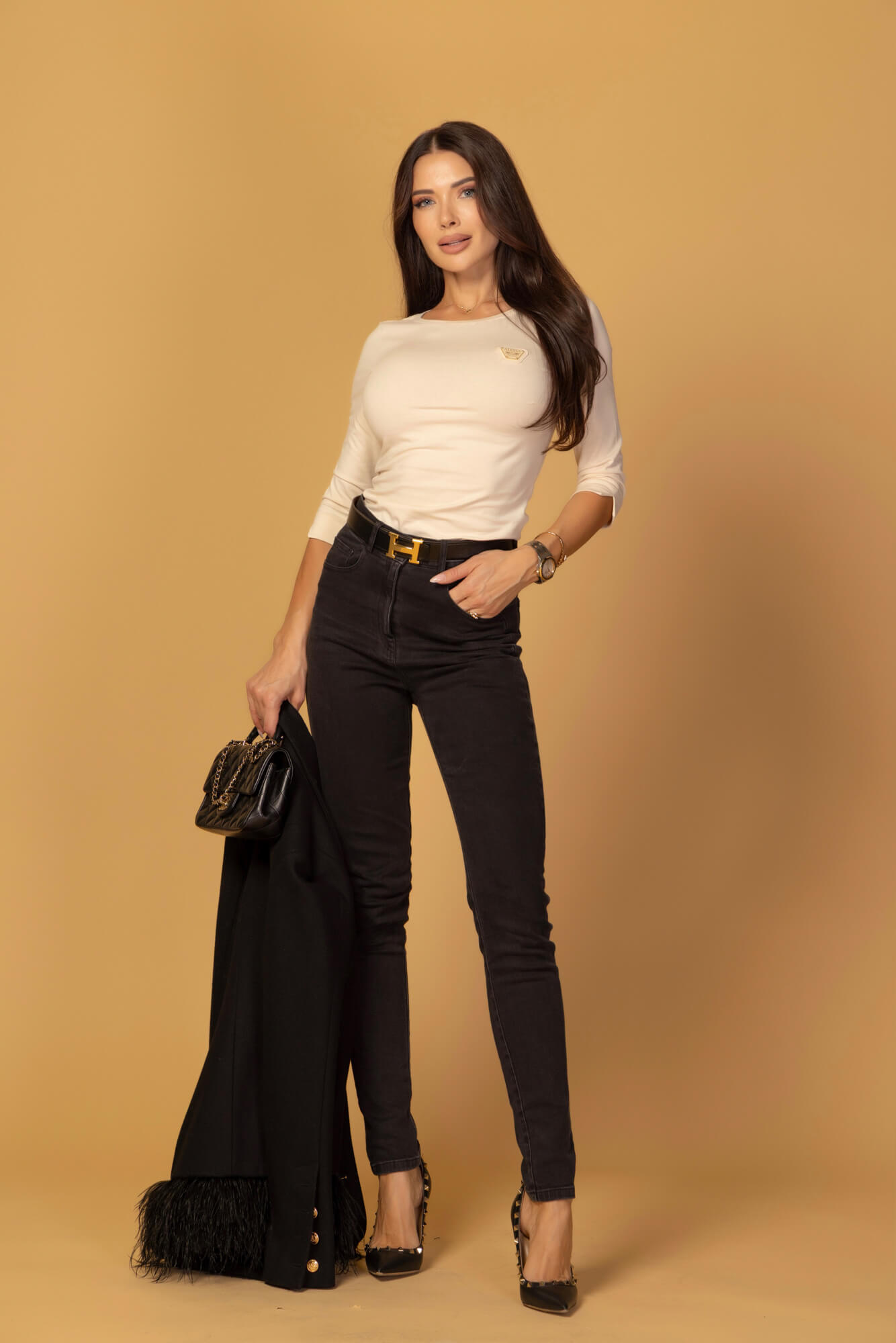 Elite Insignia блуза с 3/4 ръкав - Soft Beige - Изображение 10