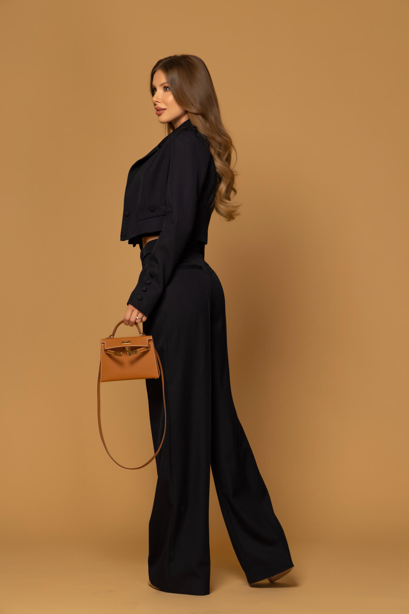 Old money Панталон с широк крачол - Dark Blue - Изображение 27