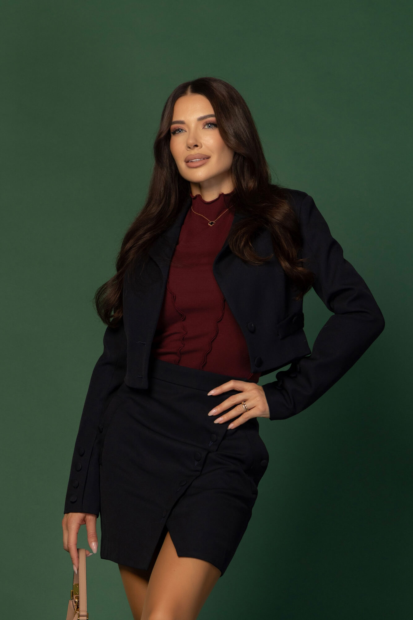 Soft Allure Къс Блейзър - Dark Blue - Изображение 21