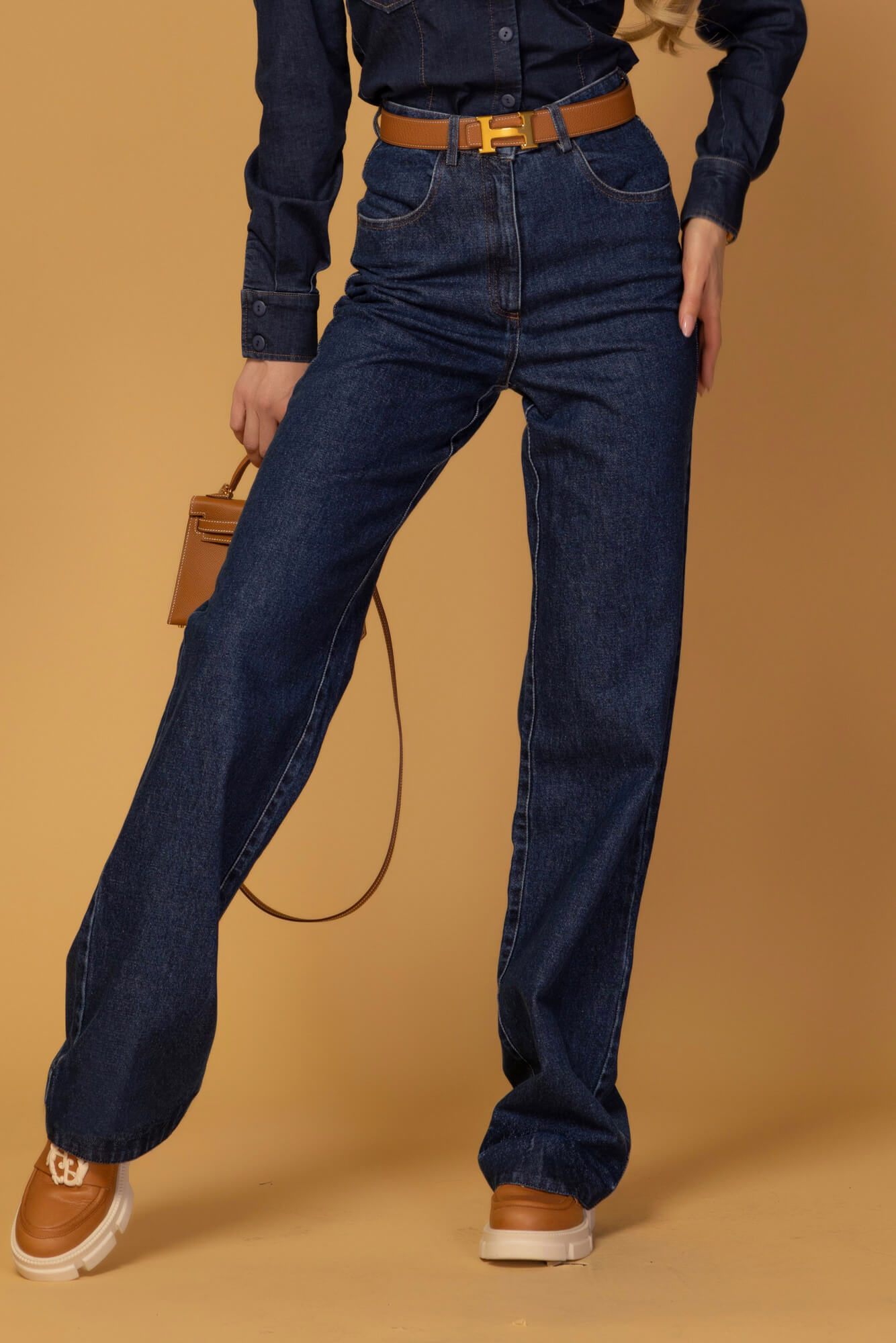 Denim Society Риза От Деним - Dark Blue - Изображение 14