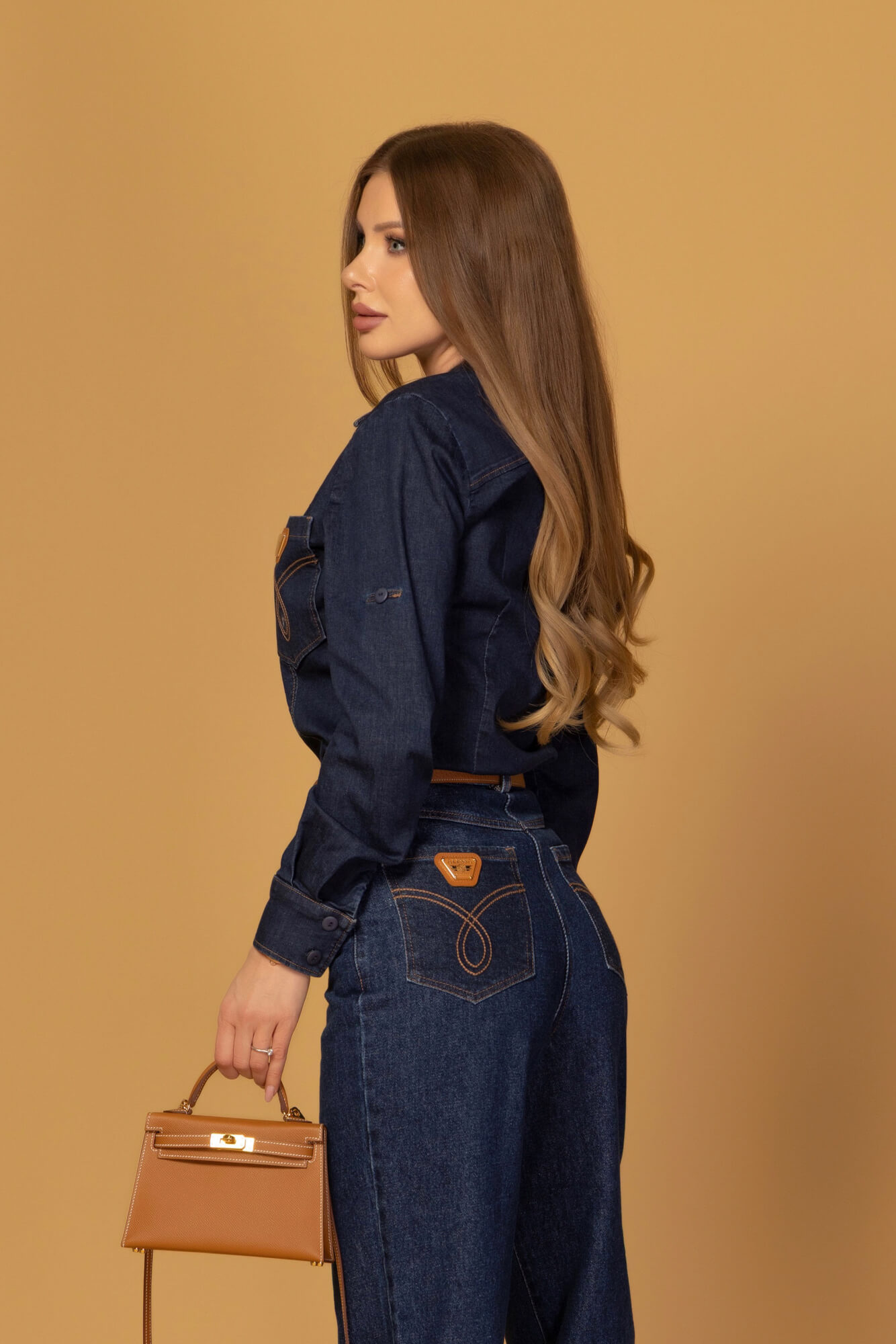 Denim Society Риза От Деним - Dark Blue - Изображение 16
