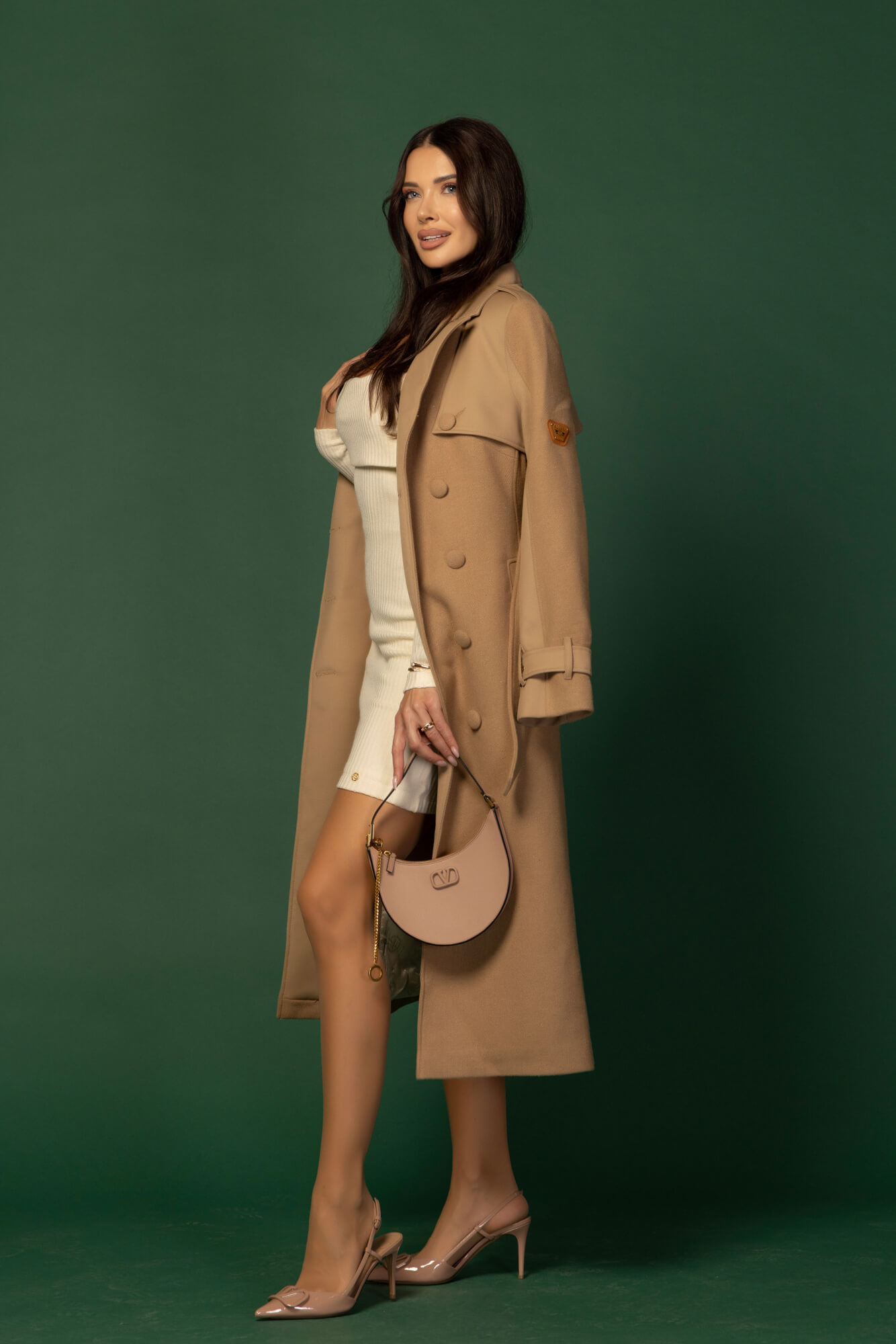Sleek knit Рокля-Лодка - Soft Beige - Изображение 29