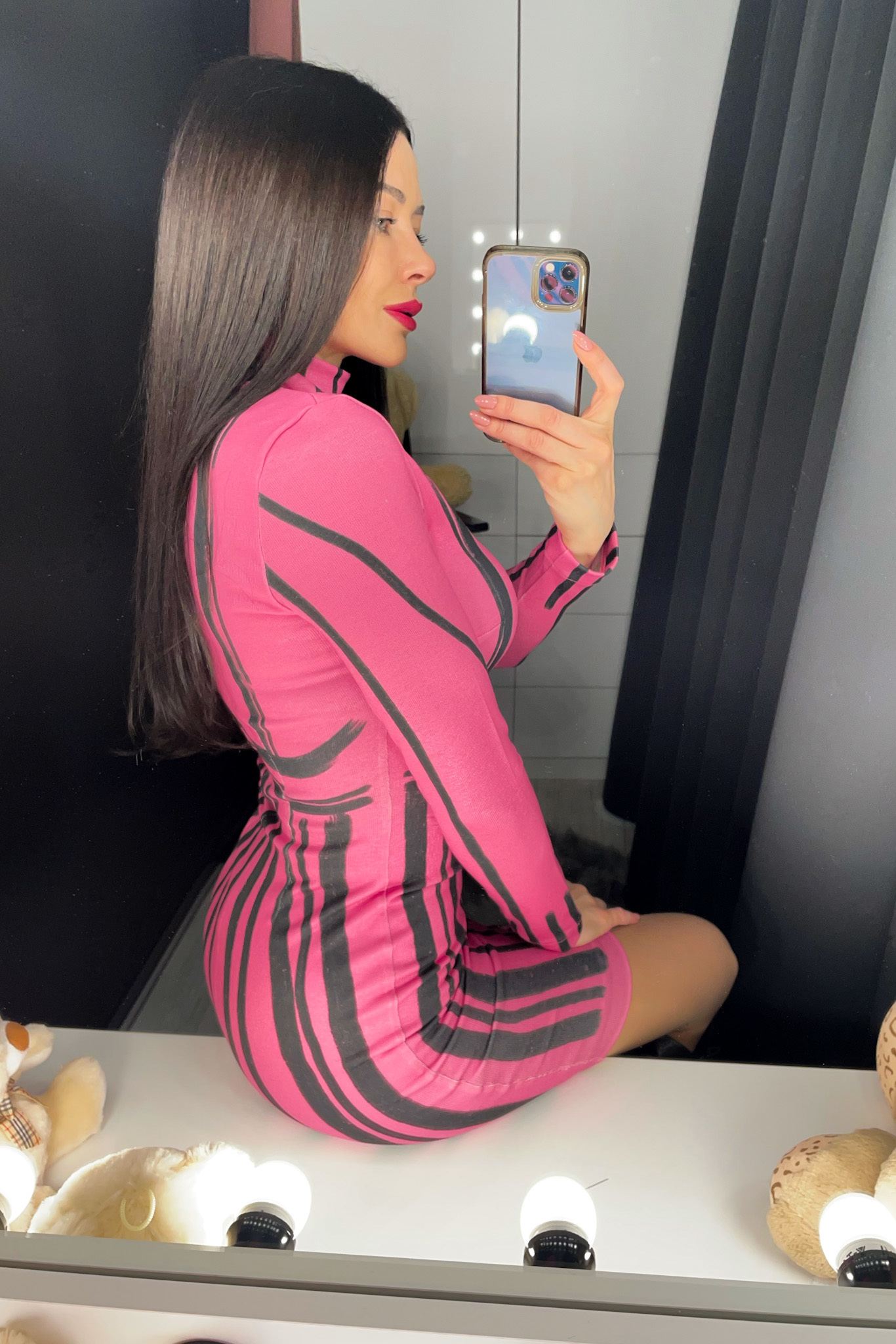 Focus On Myself Bodycon Рокля От Плетиво - Pink - Изображение 11