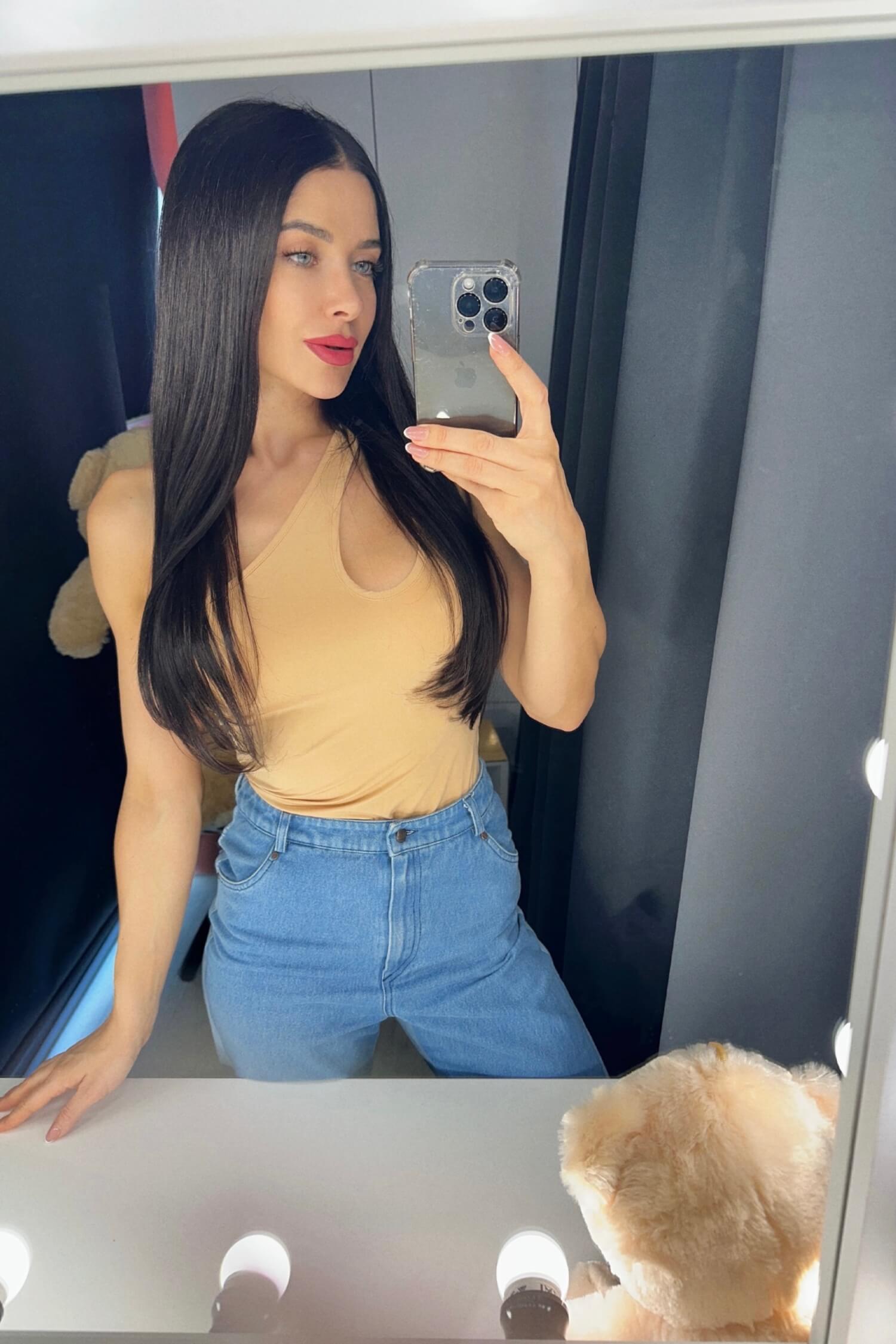 Sexy Choice Топ с едно рамо - Nude - Изображение 5
