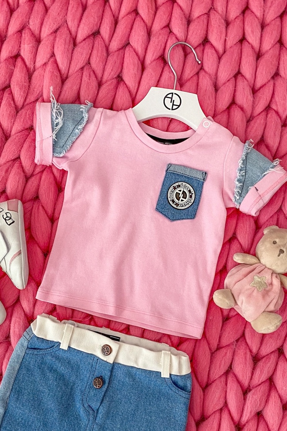 Alessa Mini Denim T-Shirt - Pink - Изображение 14