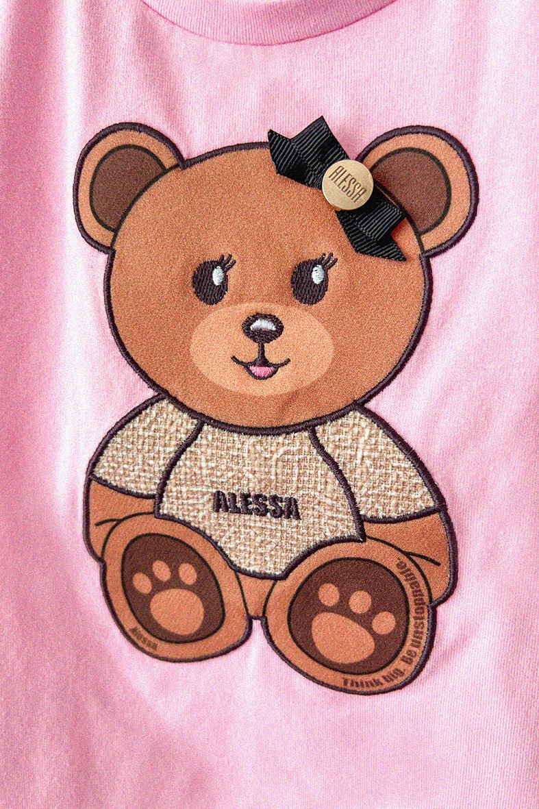 Alessa Bear Mini T-Shirt от Памук - Light Pink - Изображение 5