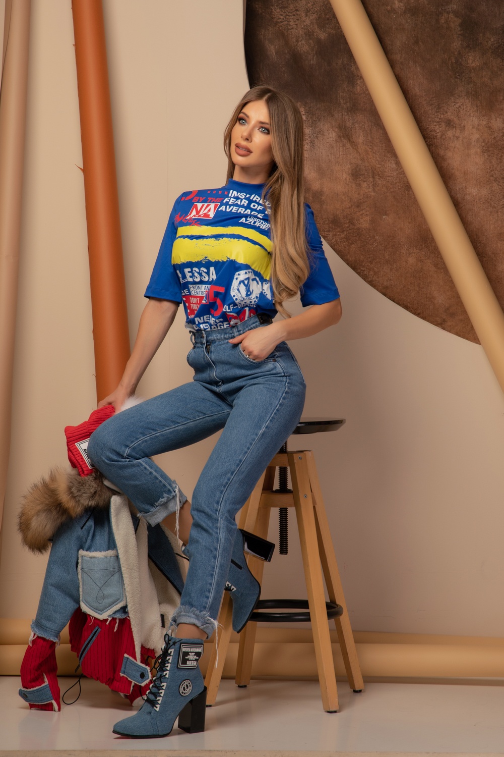 Dangerous Mix T-Shirt От Памук - Blue - Изображение 9
