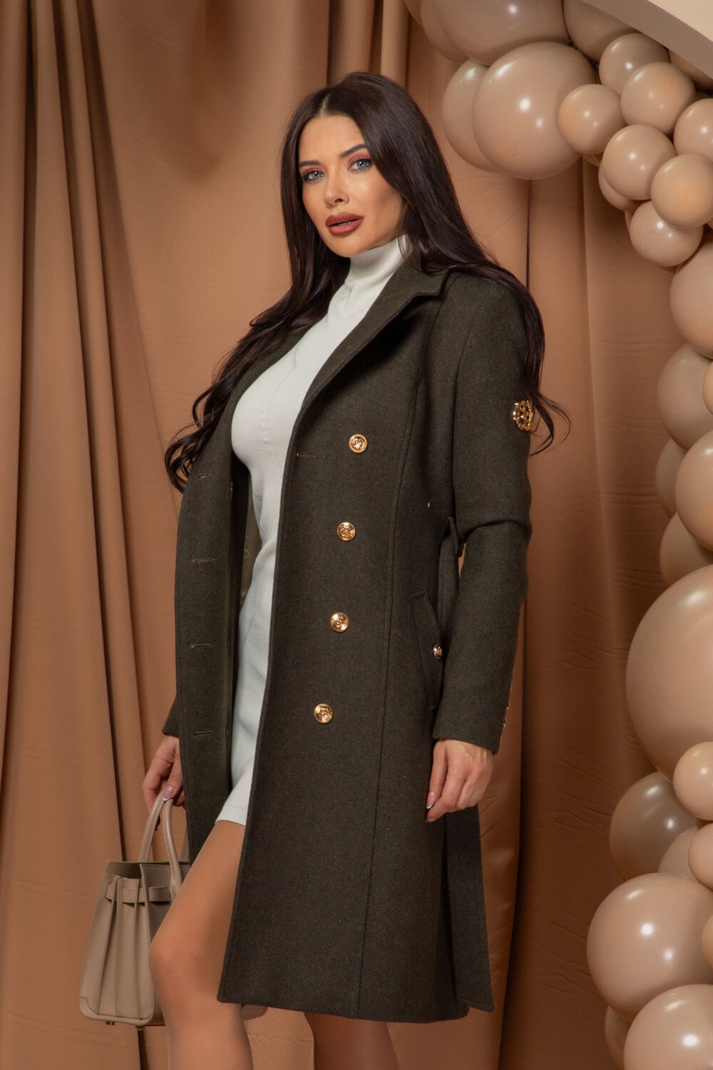Chic Catch Палто с вълна - Green - Изображение 20
