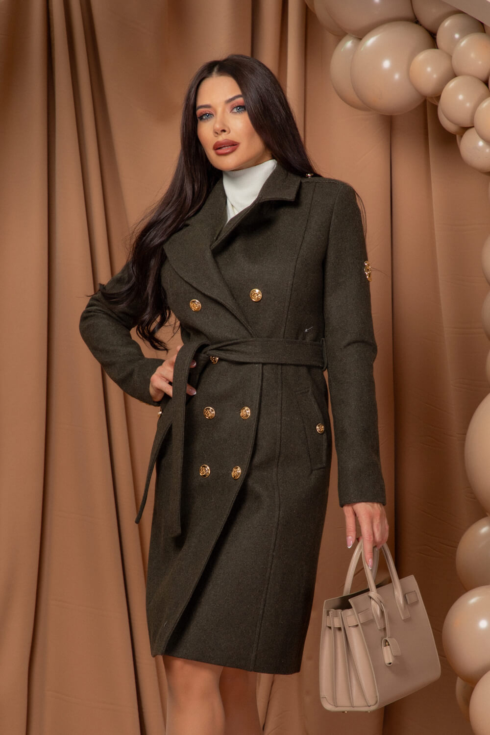 Chic Catch Палто с вълна - Green - Изображение 12