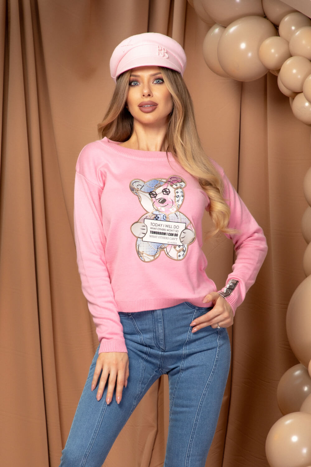 Charm Cuddle Пуловер От Плетиво - Pink - Изображение 11