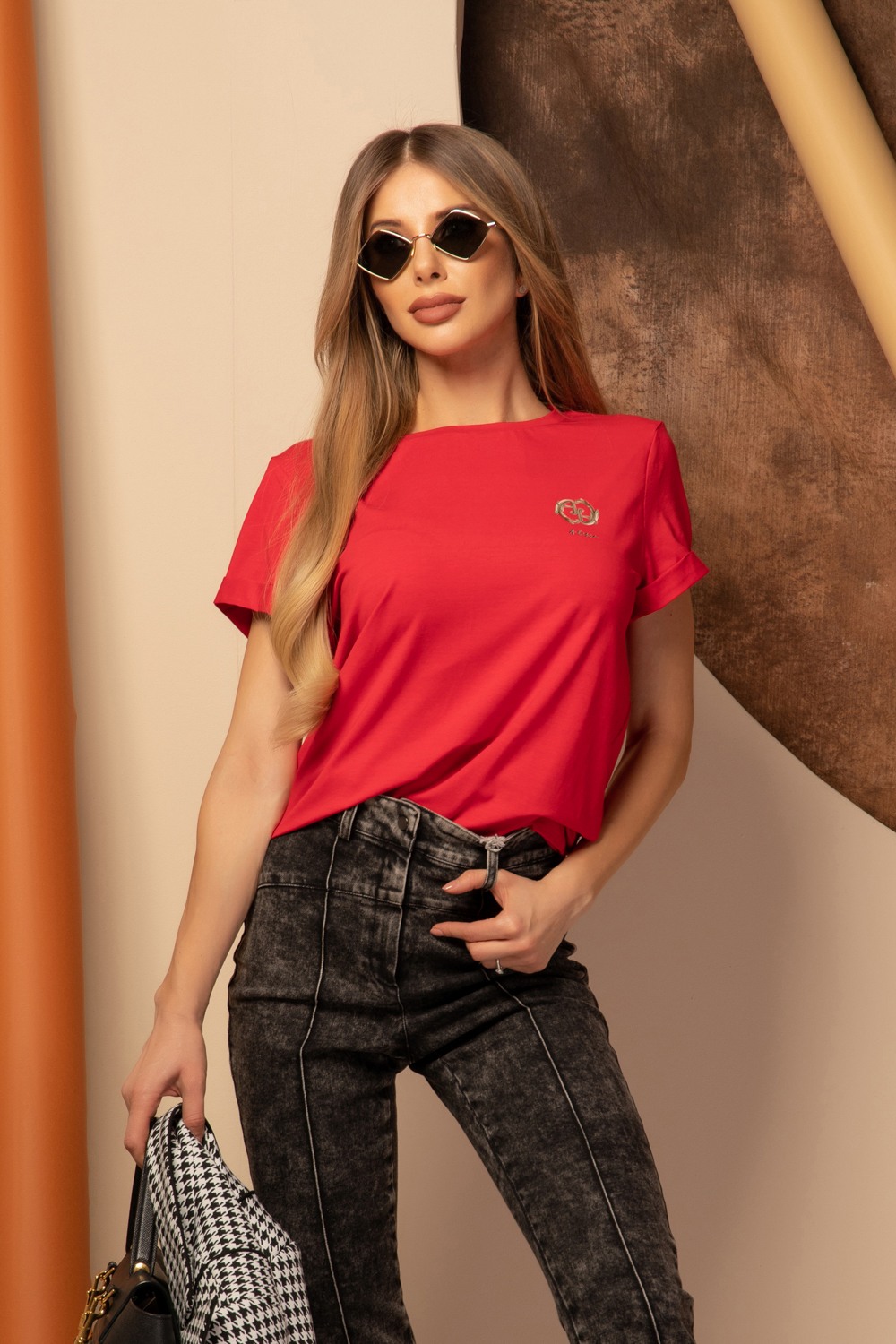 Alessa Rococo Logo T-shirt от Памук - Red - Изображение 12