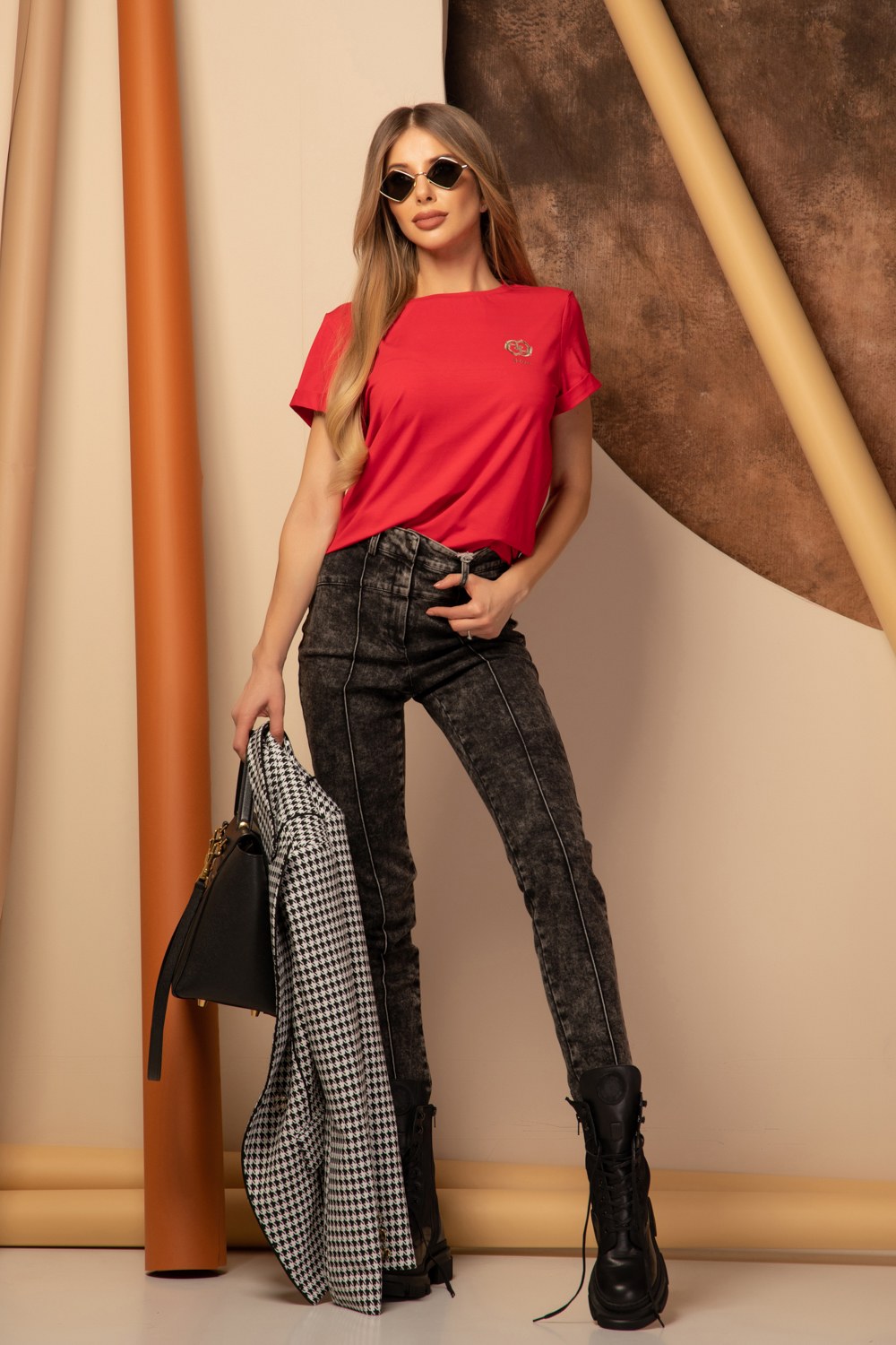 Alessa Rococo Logo T-shirt от Памук - Red - Изображение 10