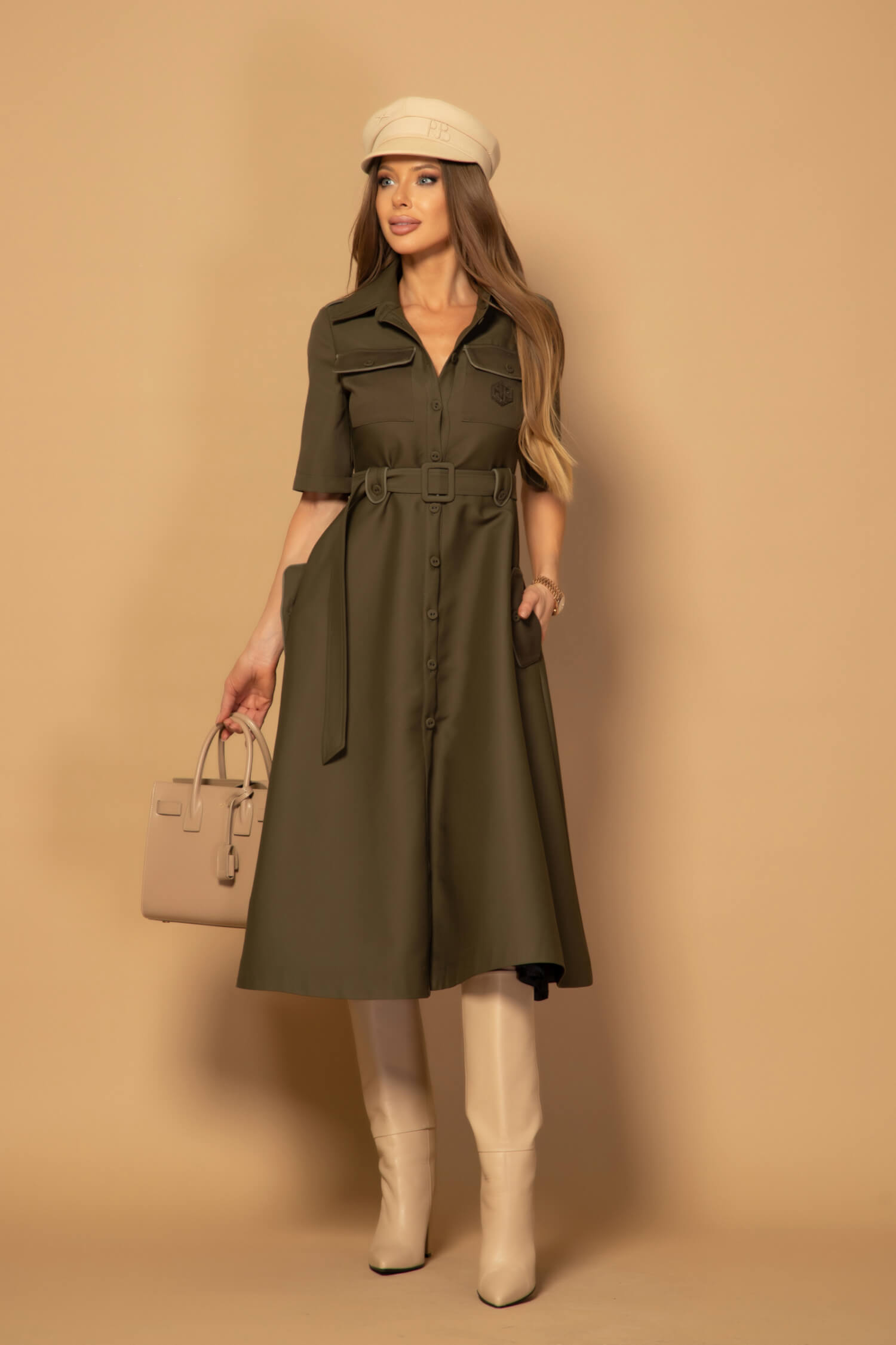 Elevated Essentials Рокля-тренч - Military - Изображение 15