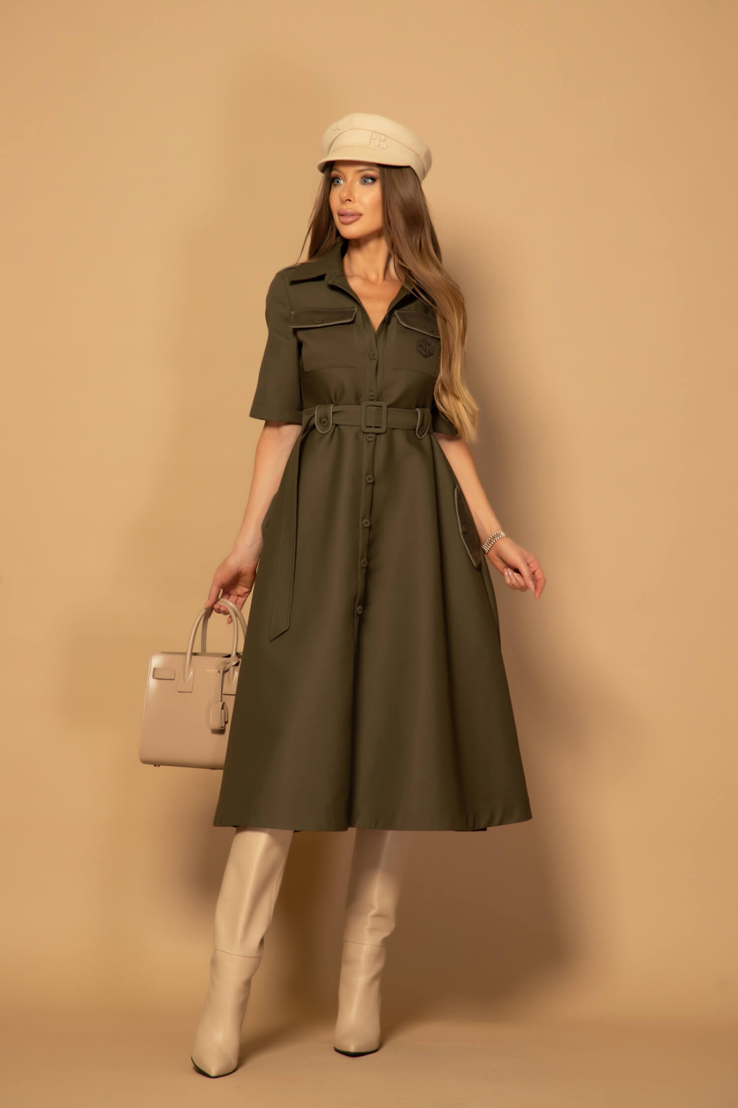 Elevated Essentials Рокля-тренч - Military - Изображение 16