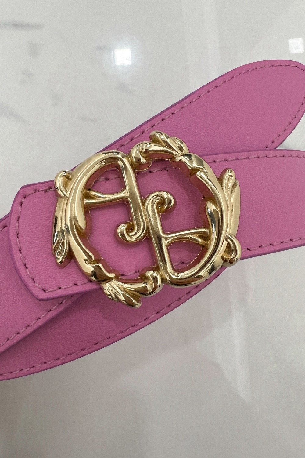 Rococo Logo Cold Pink Колан - тесен със златна тока - Изображение 10