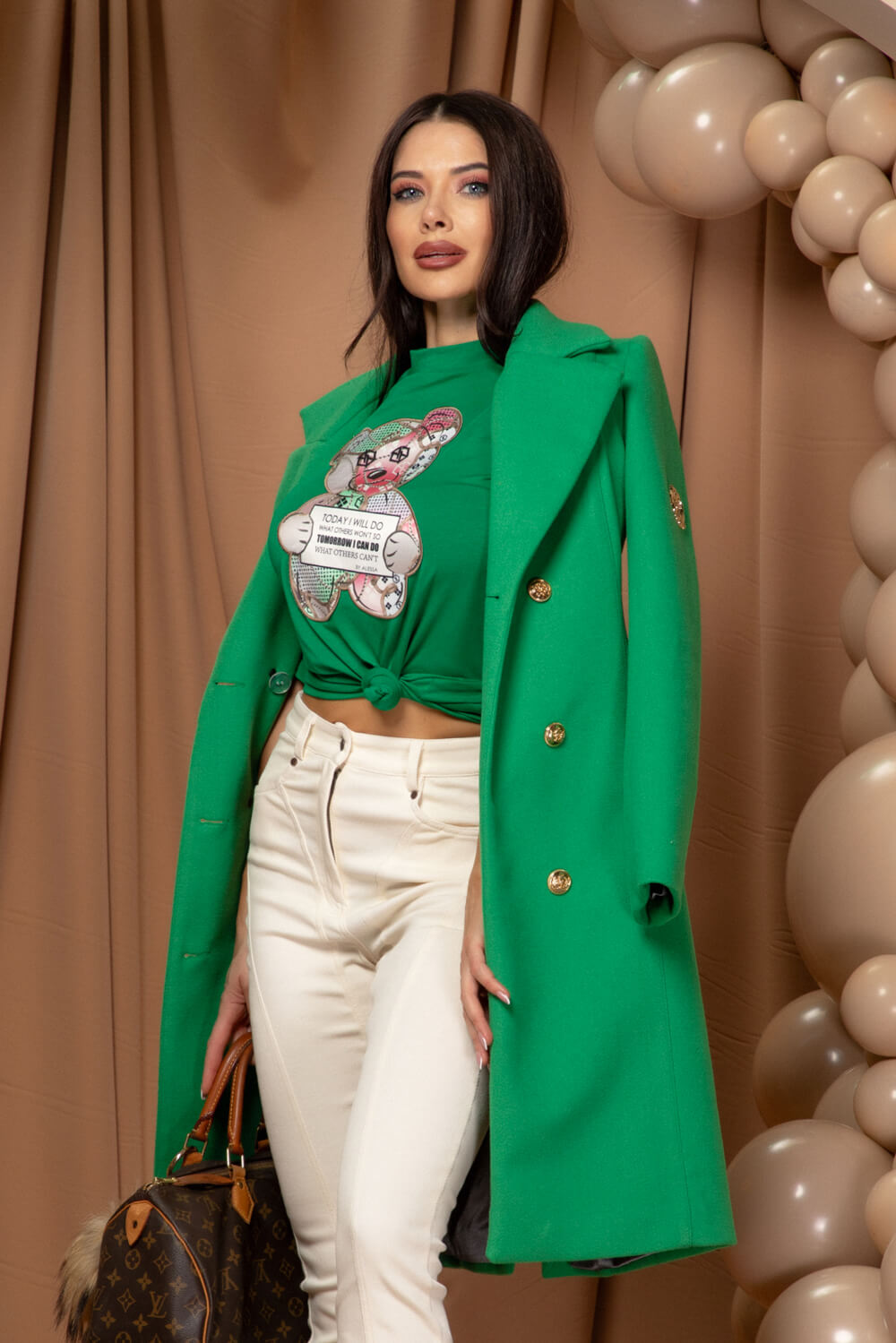 Charm Cuddle T-Shirt От Памук - Green - Изображение 11