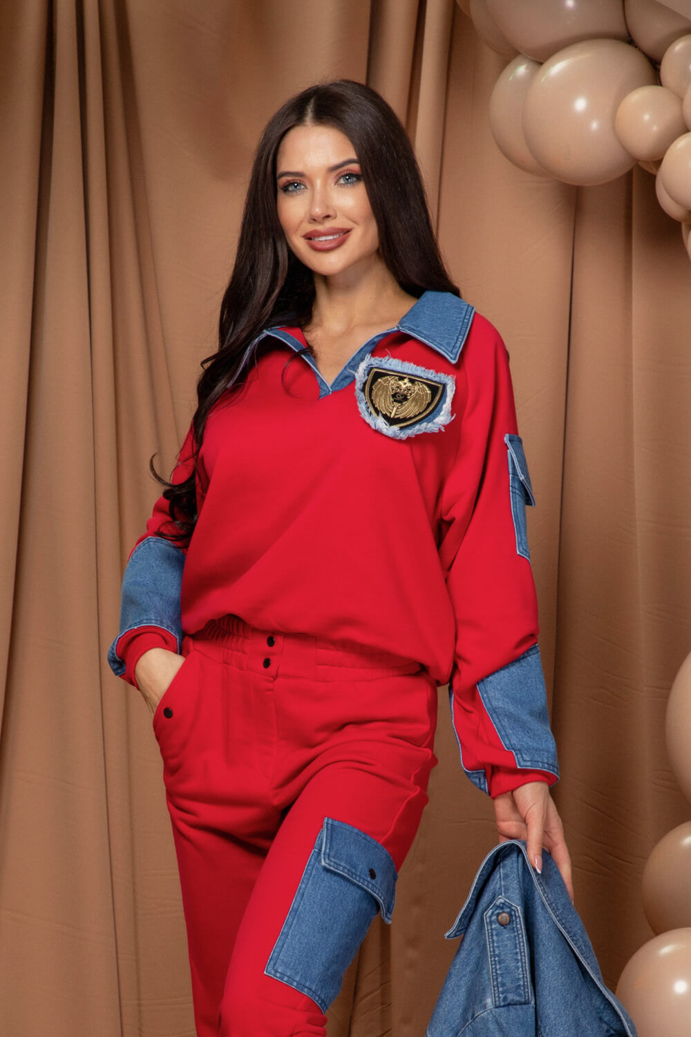 Slay All Day Спортна Блуза - Red - Изображение 14