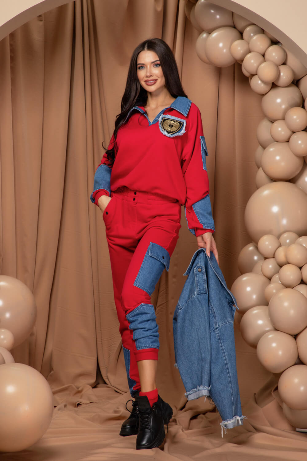 Slay All Day Спортна Блуза - Red - Изображение 11