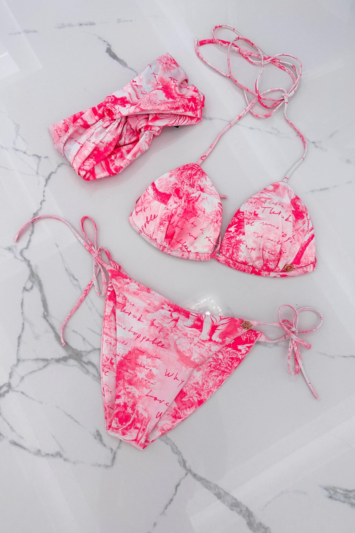 Trendsetter Icon Бански Топ Триъгълници - pink - Изображение 4