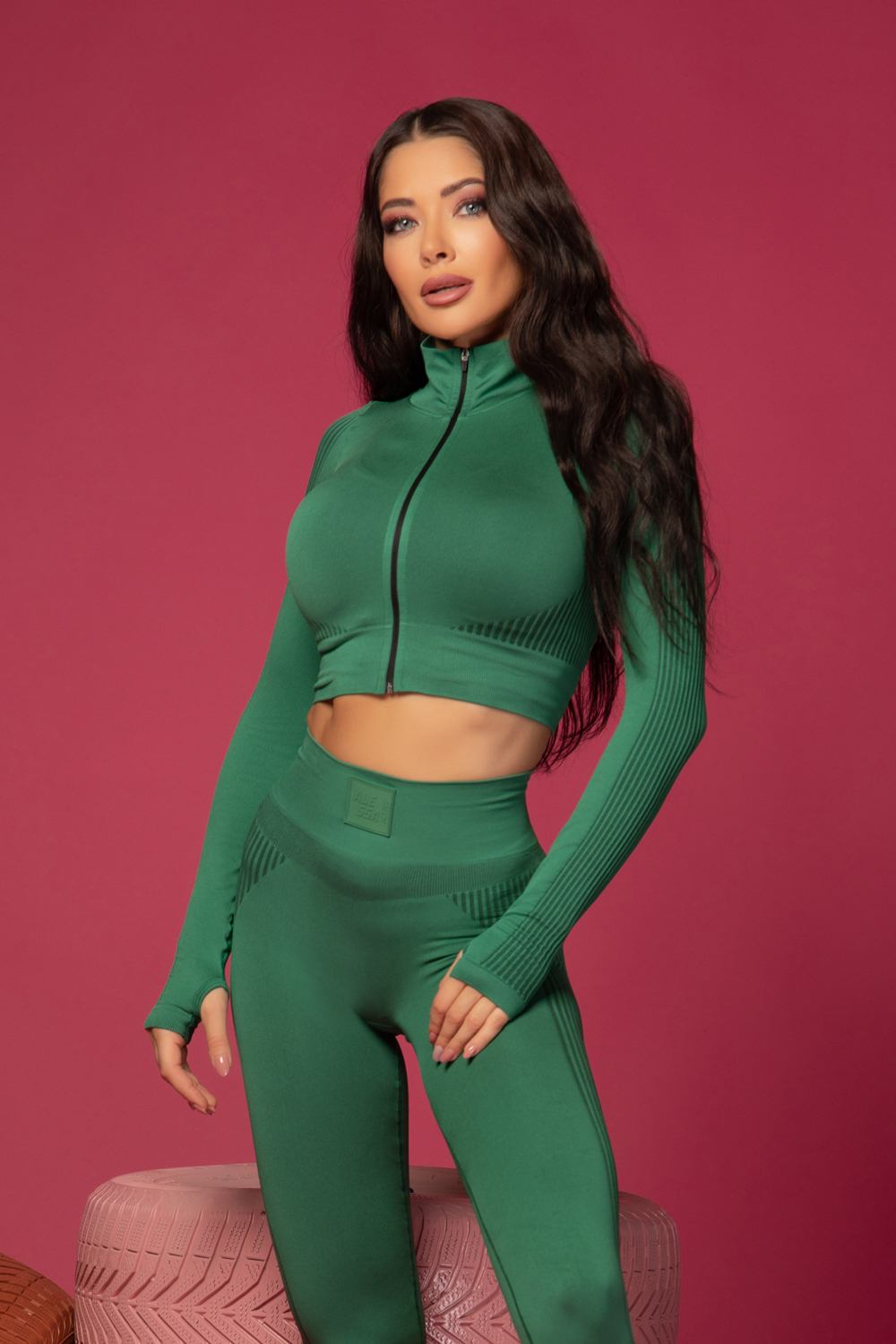 Perfect Shape Безшевна Блузка - Green - Изображение 8