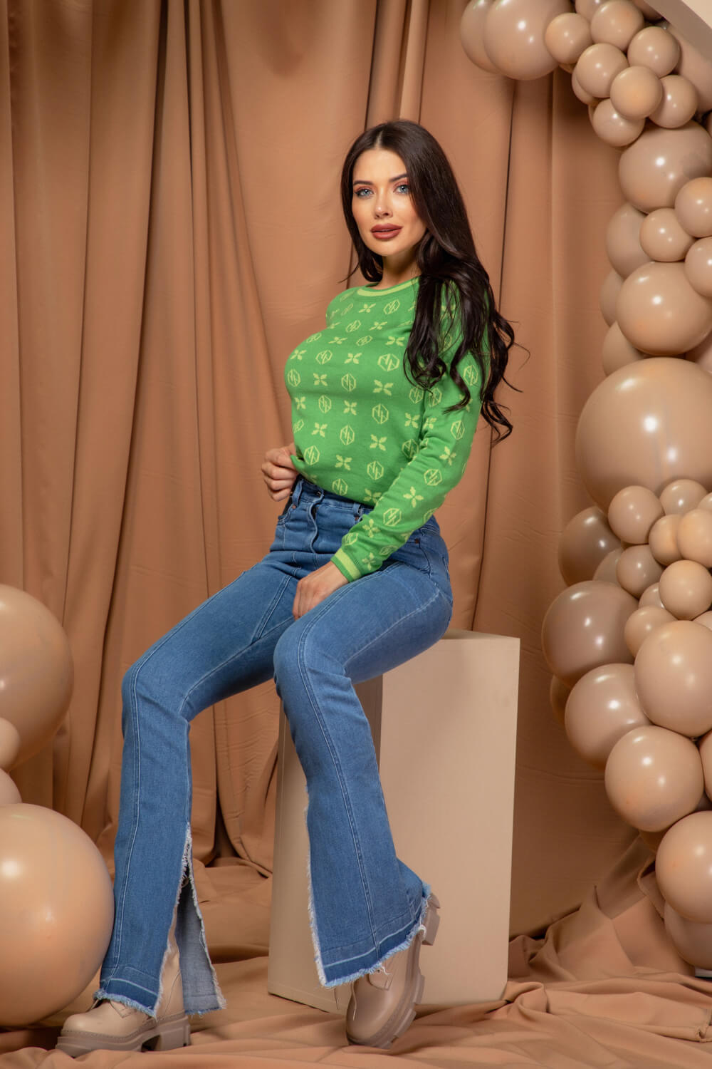 Cool Comfort Пуловер От Плетиво - Green - Изображение 8