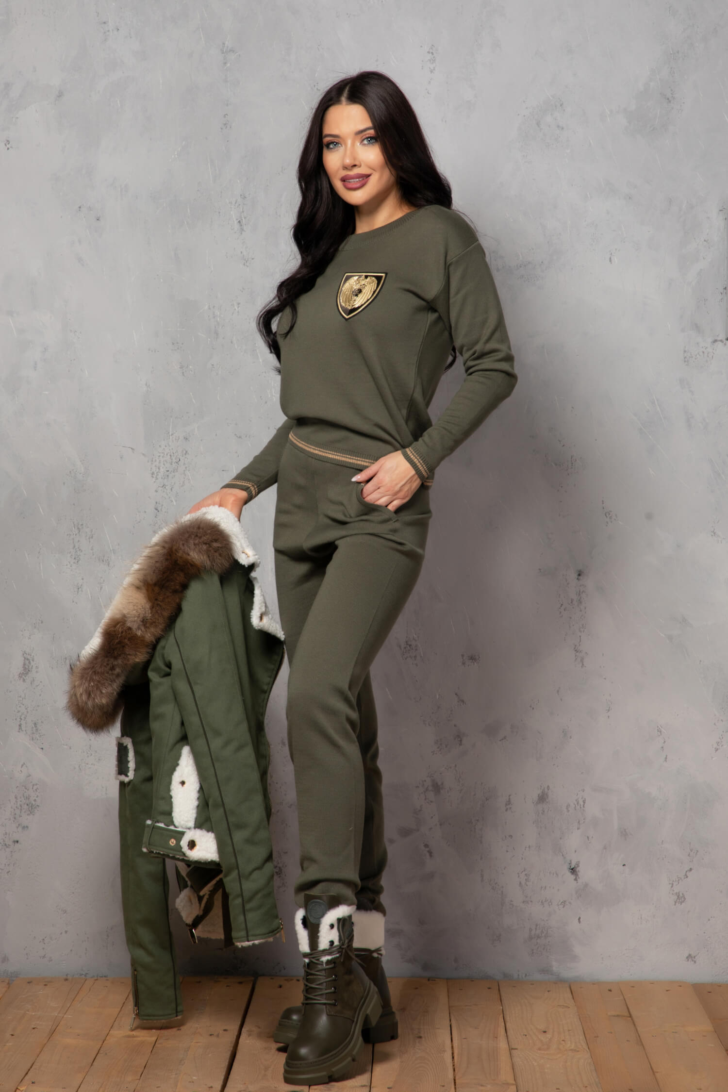 Elite Embrace Пуловер От Плетиво - Military - Изображение 17