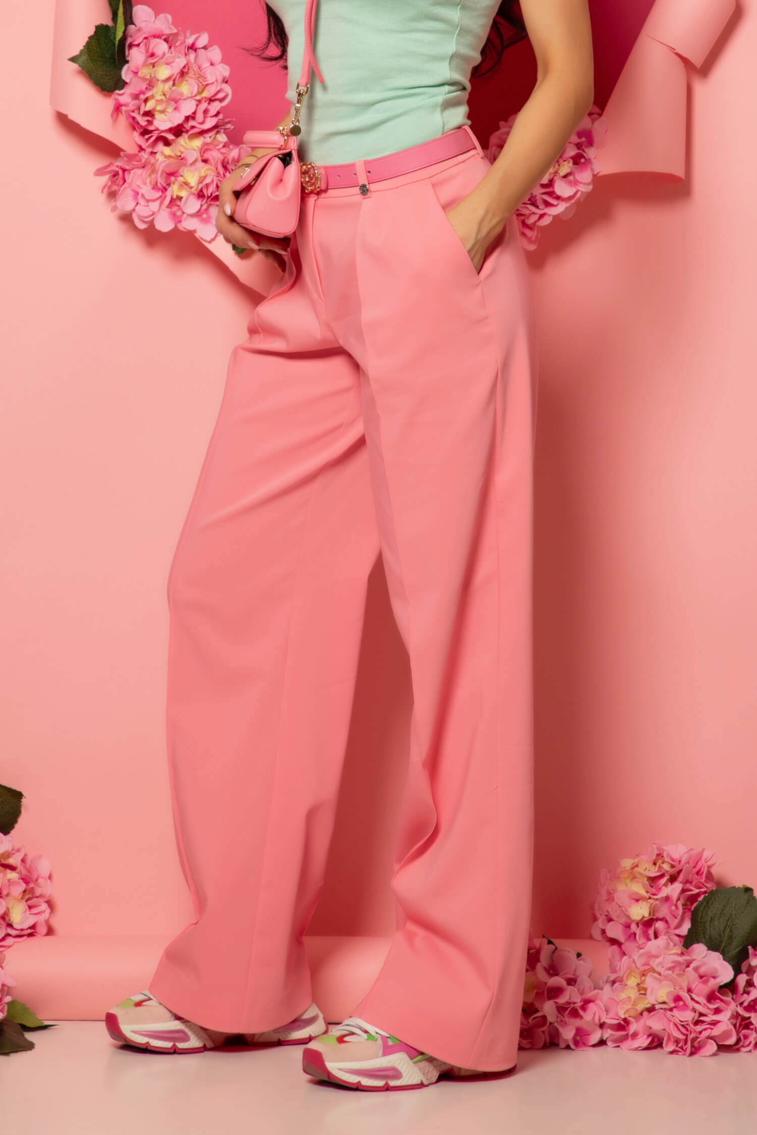 Oversized Nonchalance Панталон - Pink - Изображение 13