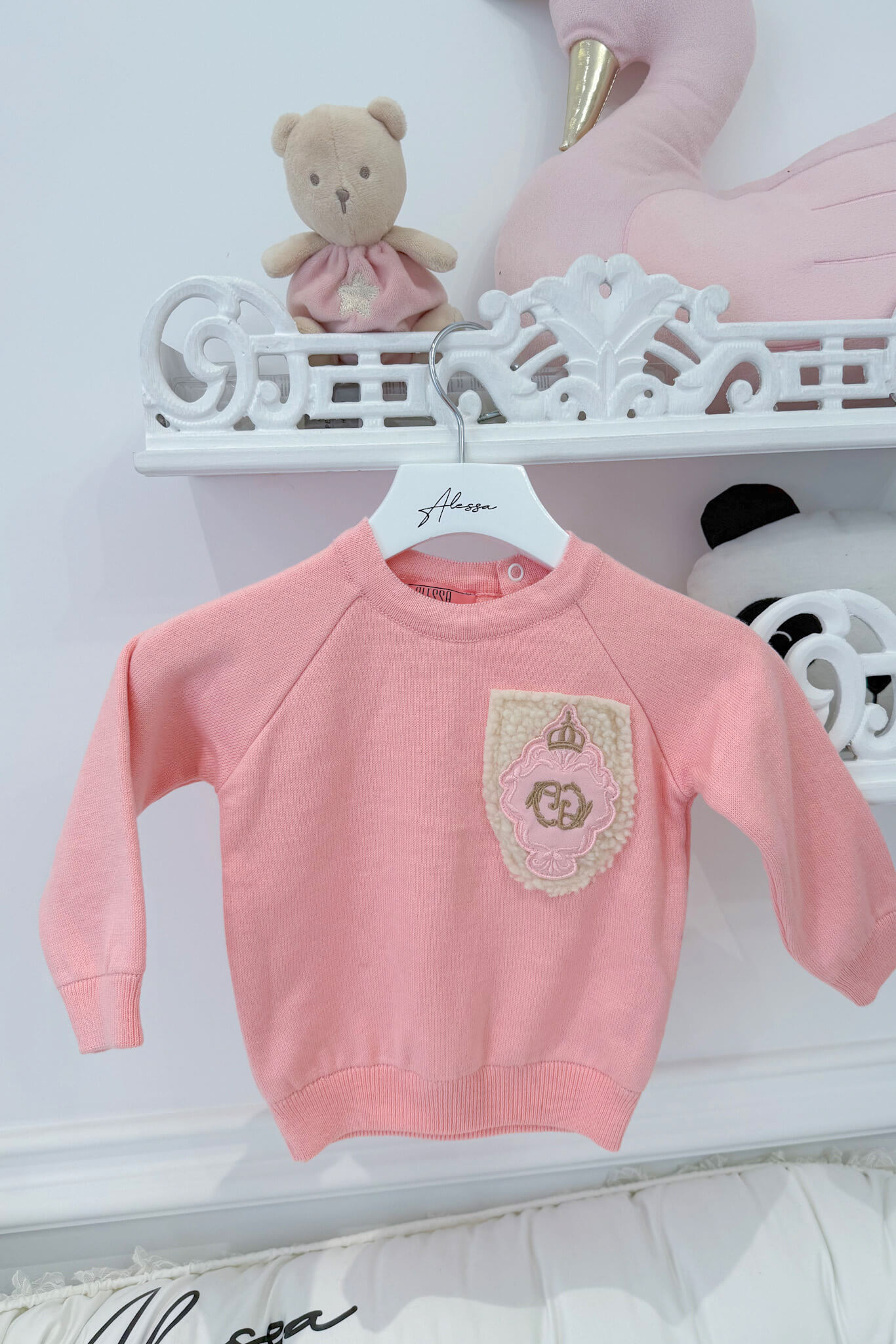 Luxury Classic Mini Пуловер От Плетиво - Pink - Изображение 9