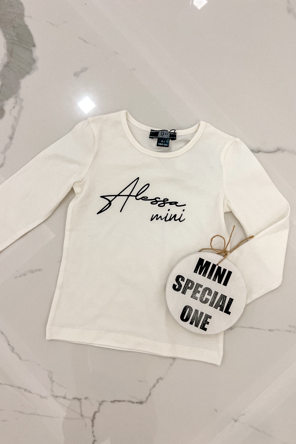 Alessa mini блуза с дълъг ръкав - екрю - Изображение 6