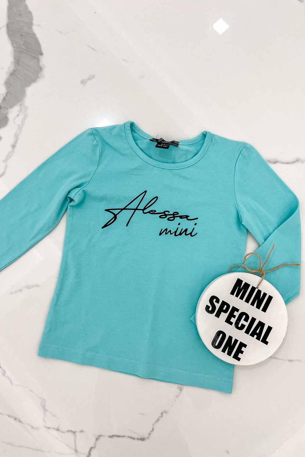 Alessa mini блуза с дълъг ръкав - мента - Изображение 6