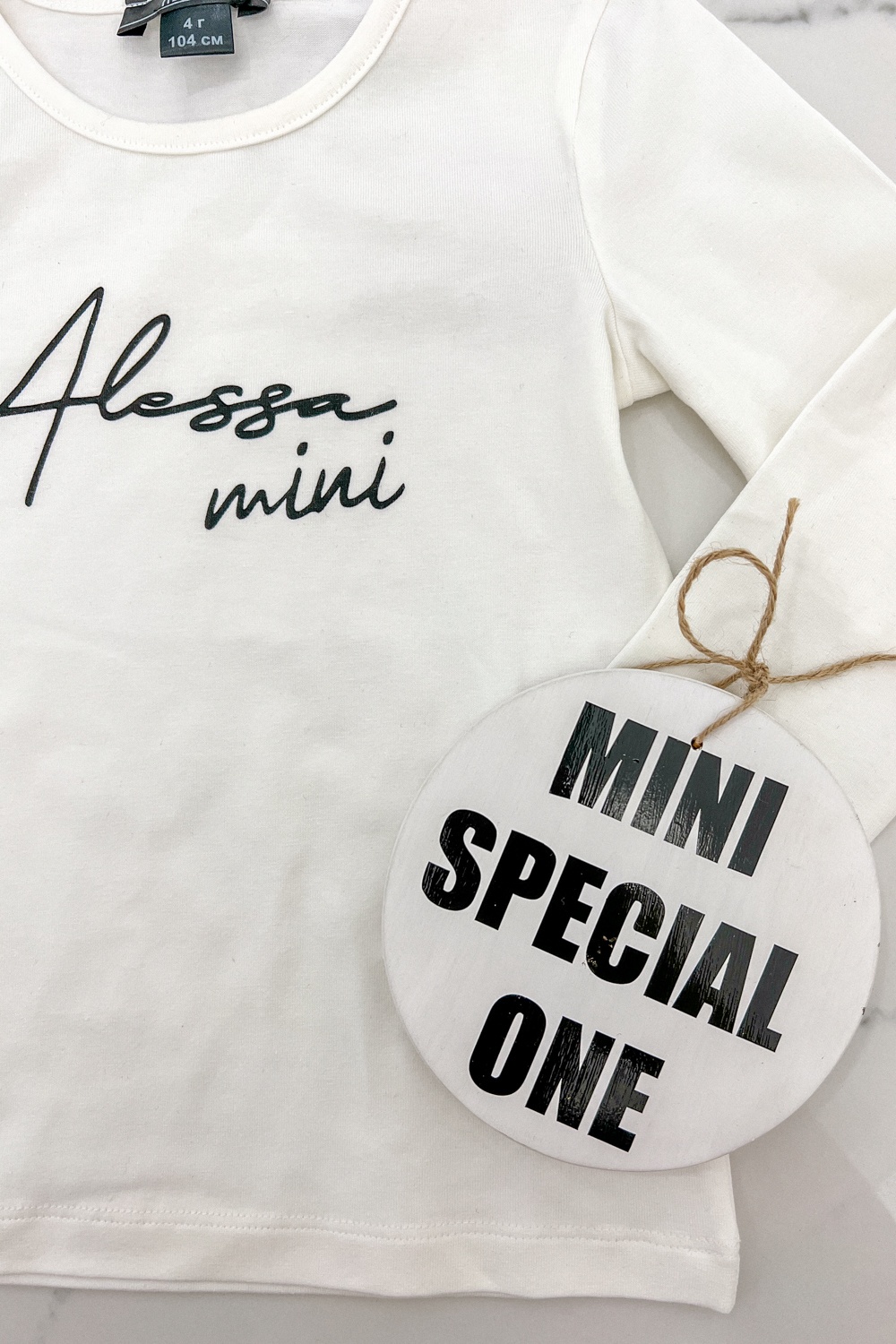 Alessa mini блуза с дълъг ръкав - екрю - Изображение 5