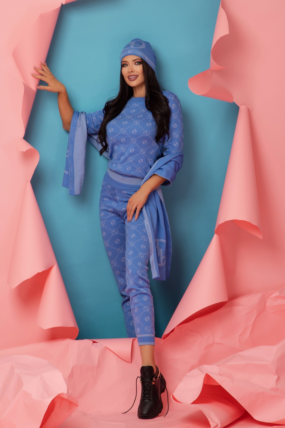 Alessa Religion Панталон От Плетиво - Sky Blue - Изображение 10