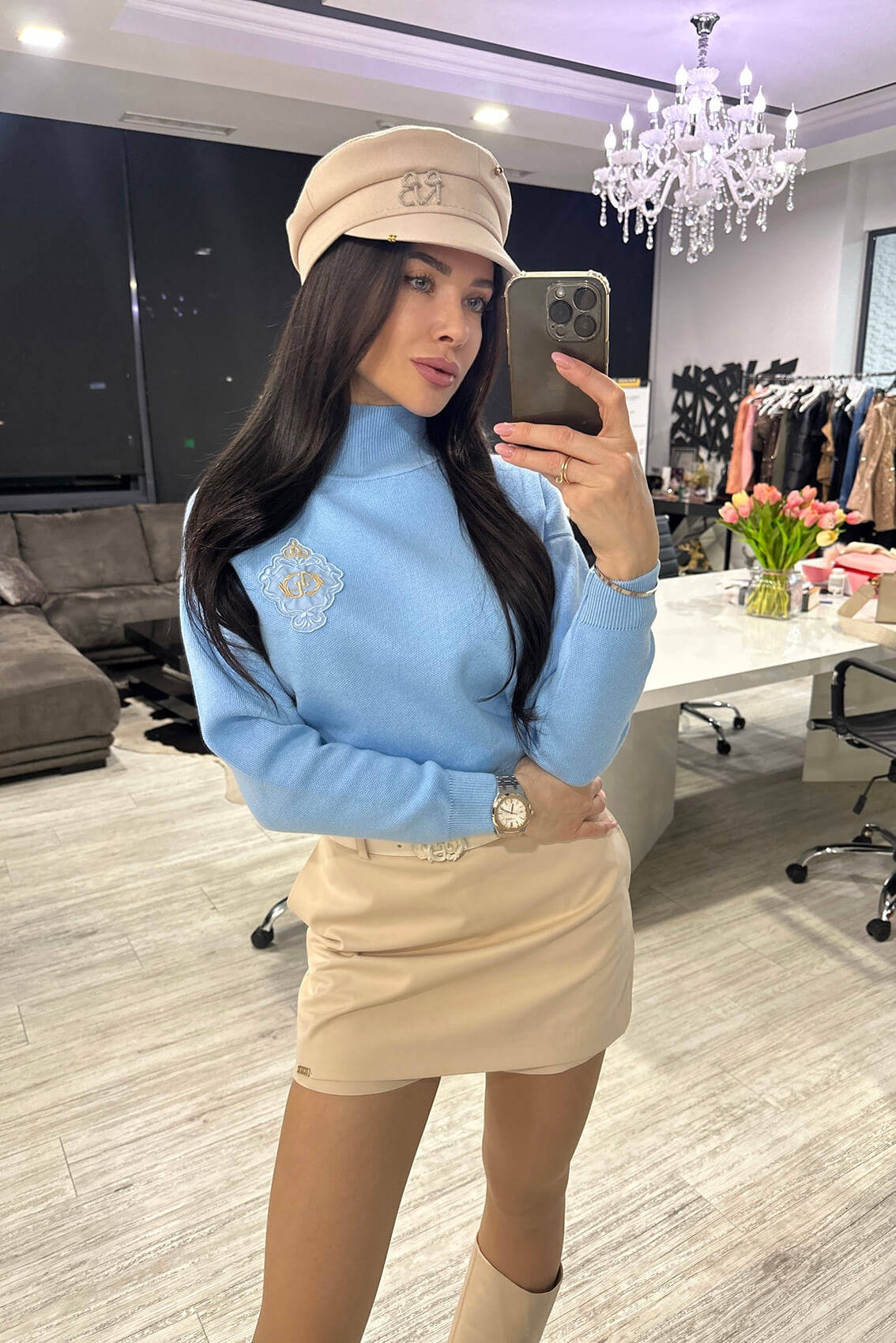Hype Dream Къс Пуловер - Blue - Изображение 12