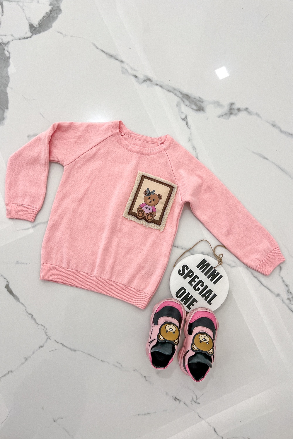 Bear Hug Mini Пуловер От Плетиво - Pink - Изображение 14