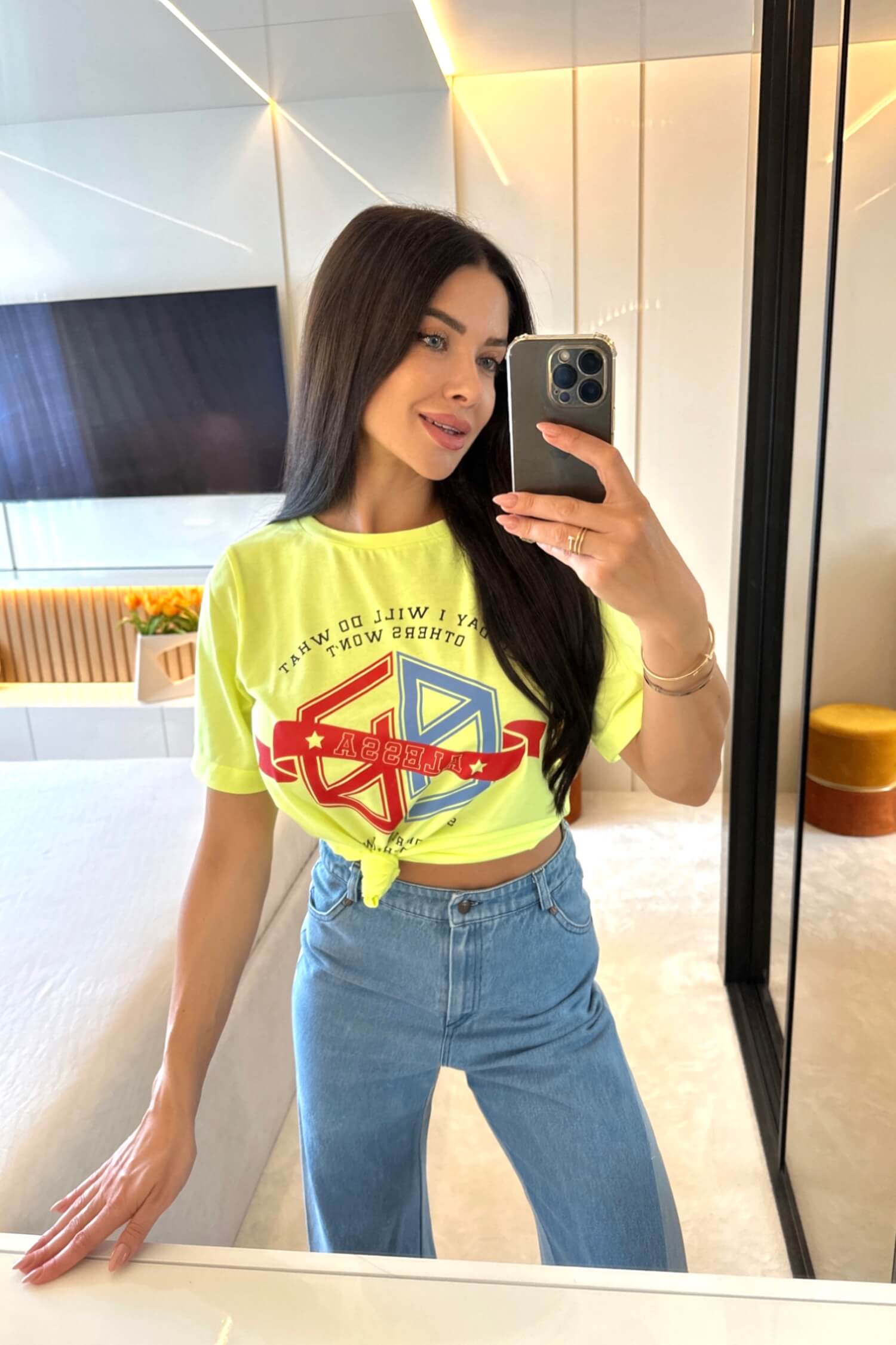 Summer Magic T-Shirt От Памук - Neon Yellow - Изображение 5