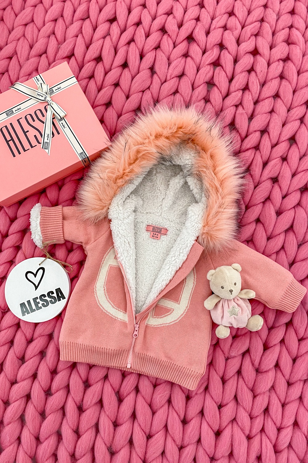Alessa mini яке от плетиво - pink - Изображение 15