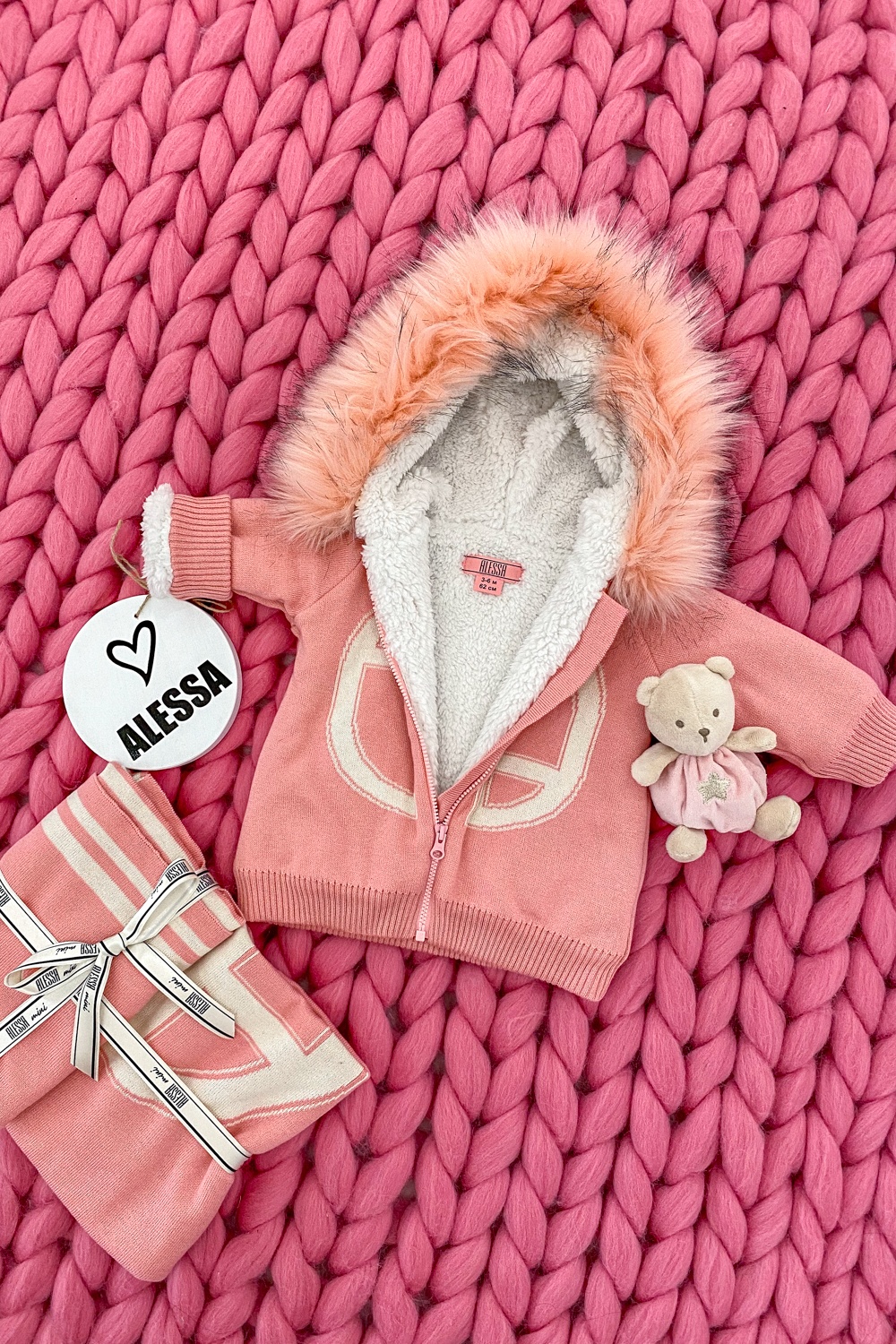 Alessa mini яке от плетиво - pink - Изображение 14