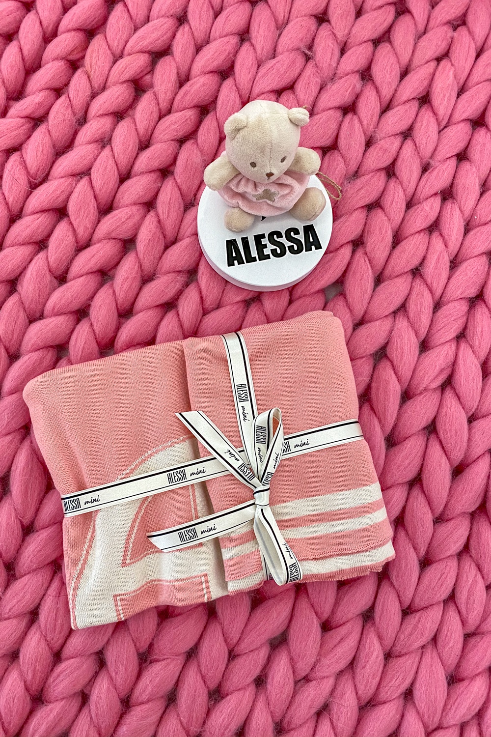 Alessa mini Лого Одеяло От Плетиво - pink - Изображение 6