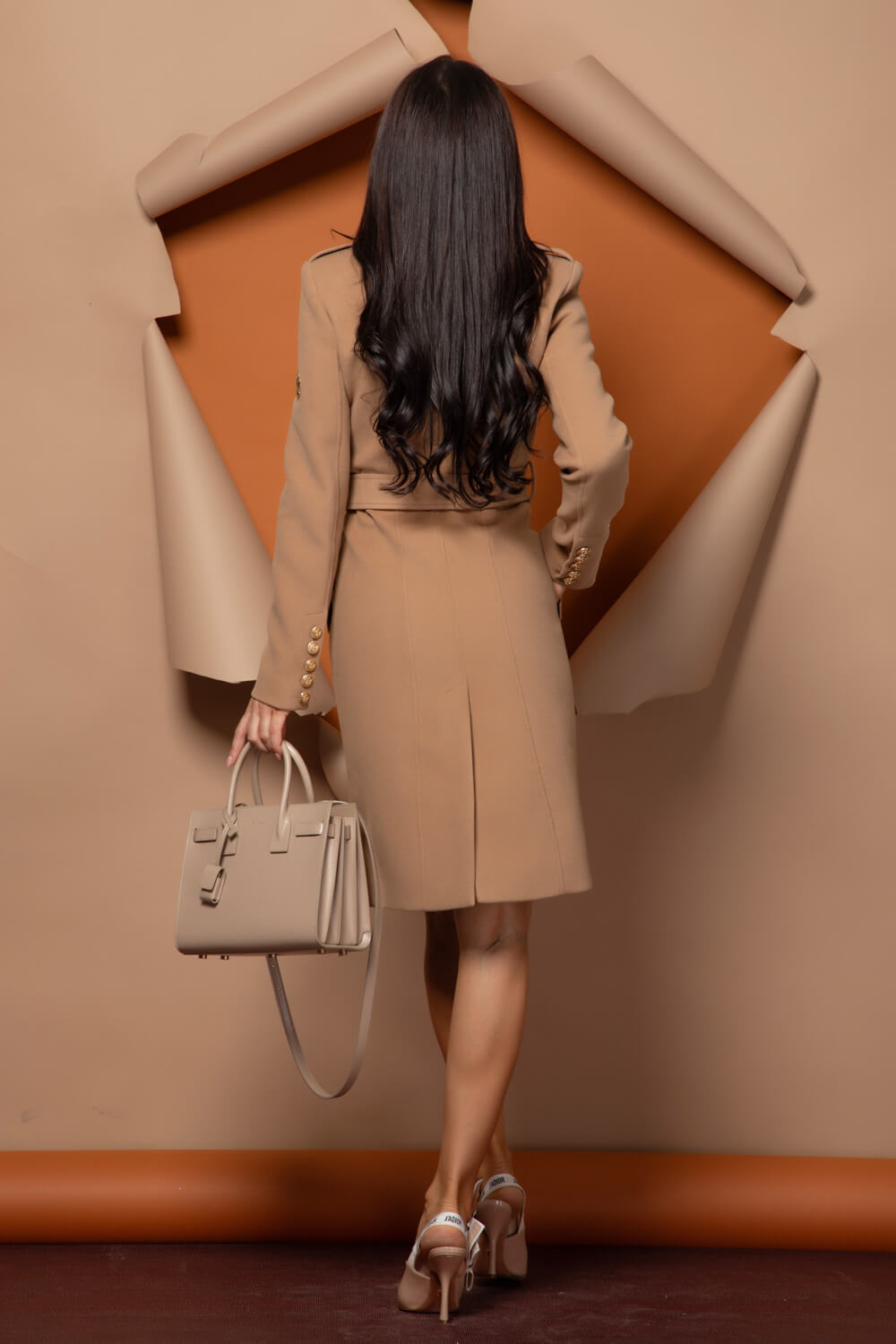 Chic Catch Палто С Вълна - Brown - Изображение 64