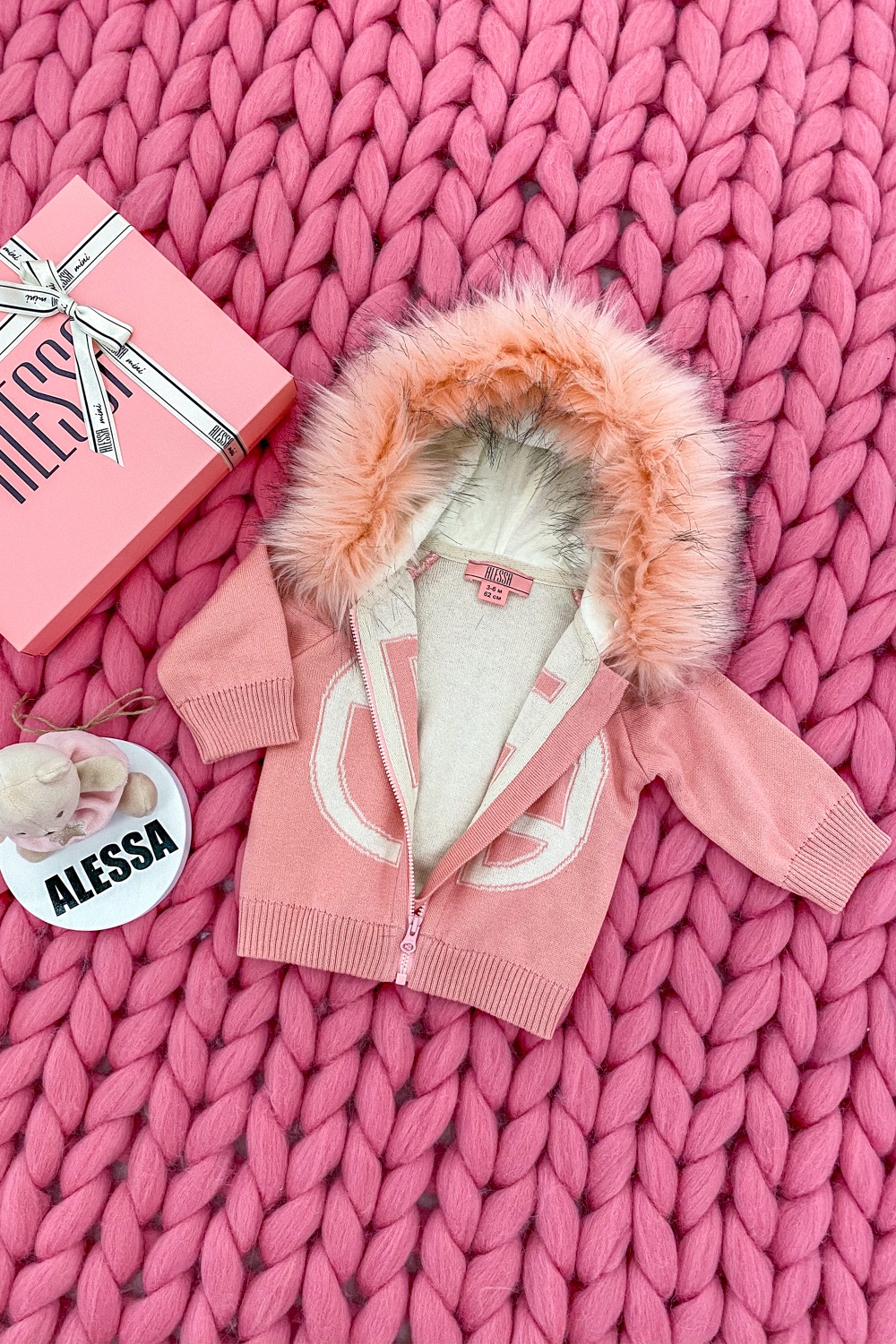 Alessa mini Лого Жилетка От Плетиво - pink - Изображение 7