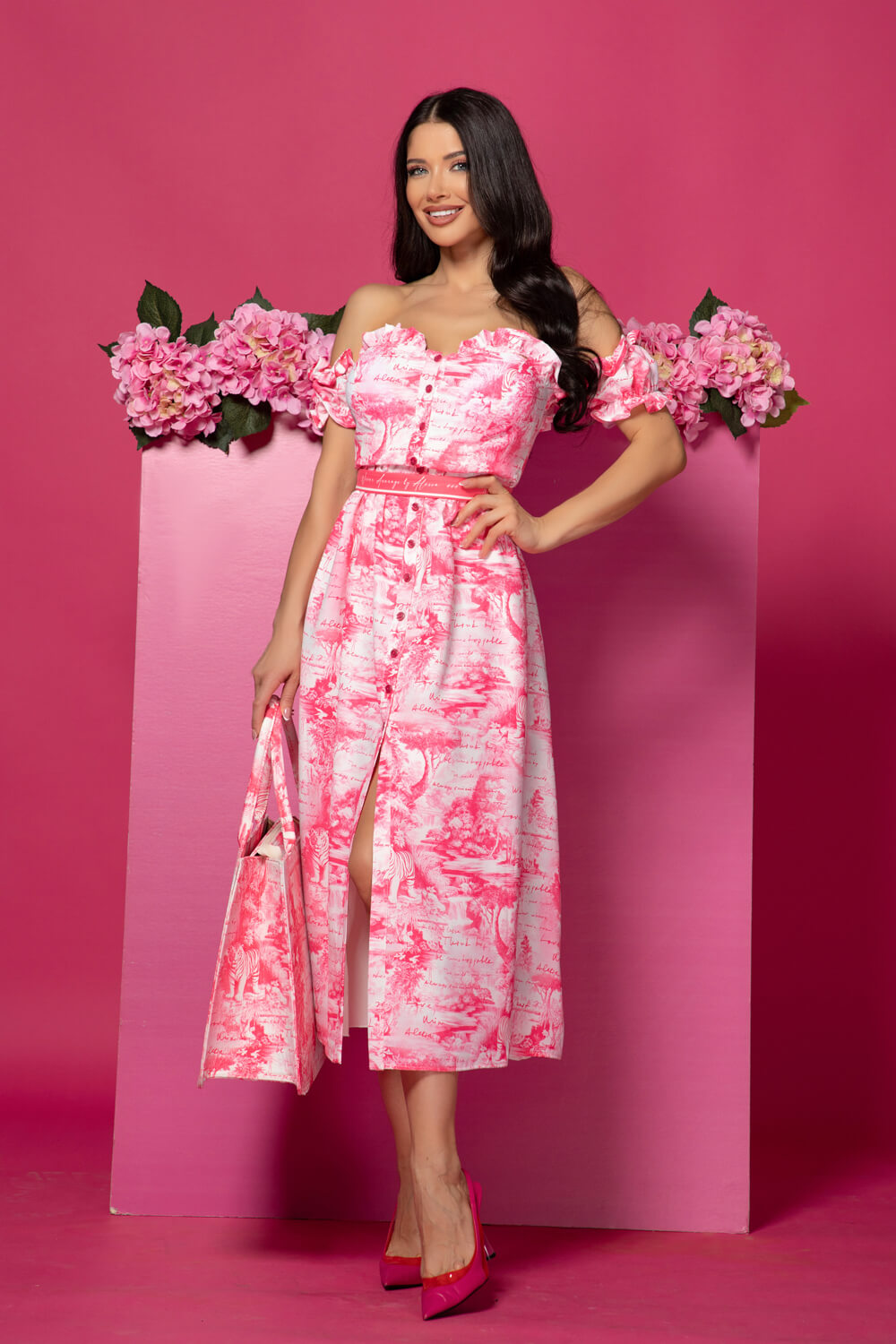 Trendsetter Icon Рокля 7/8 С Подвижен Колан - Pink - Изображение 8