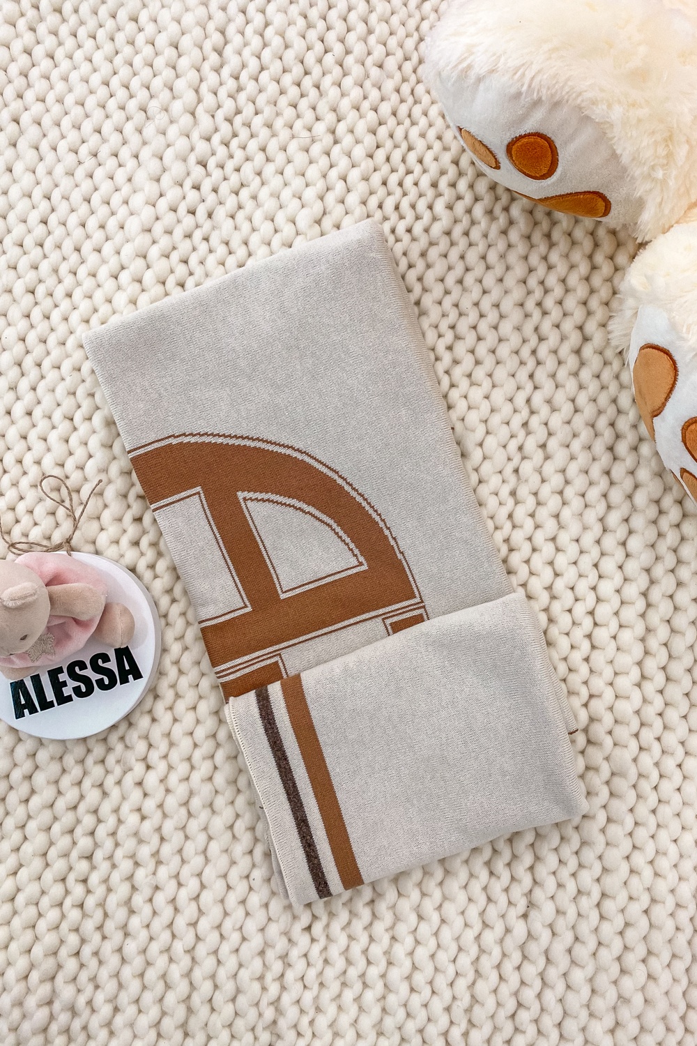 Alessa mini Лого Одеяло От Плетиво - Мока - Изображение 4