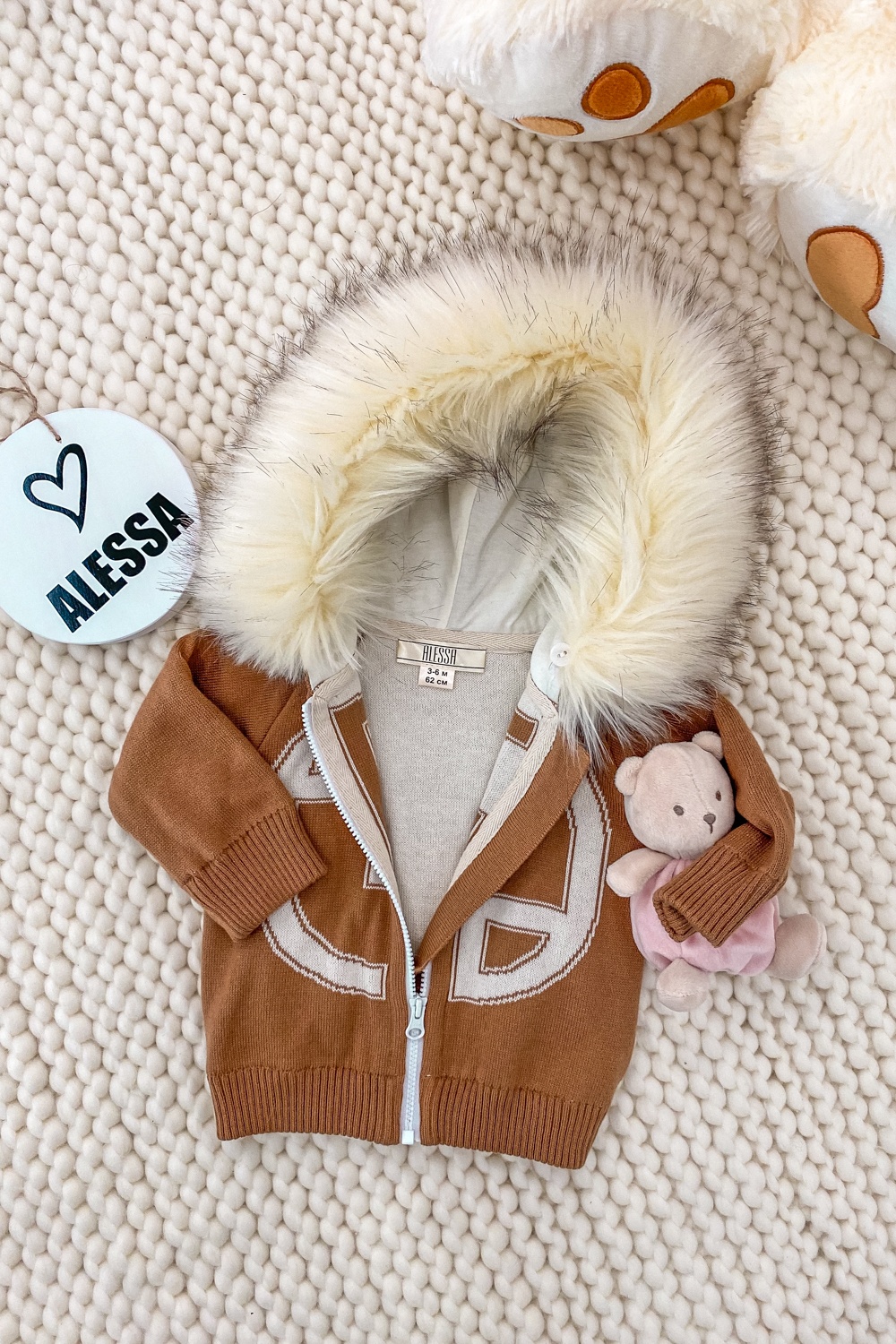 Alessa mini Лого Жилетка От Плетиво - мока - Изображение 10