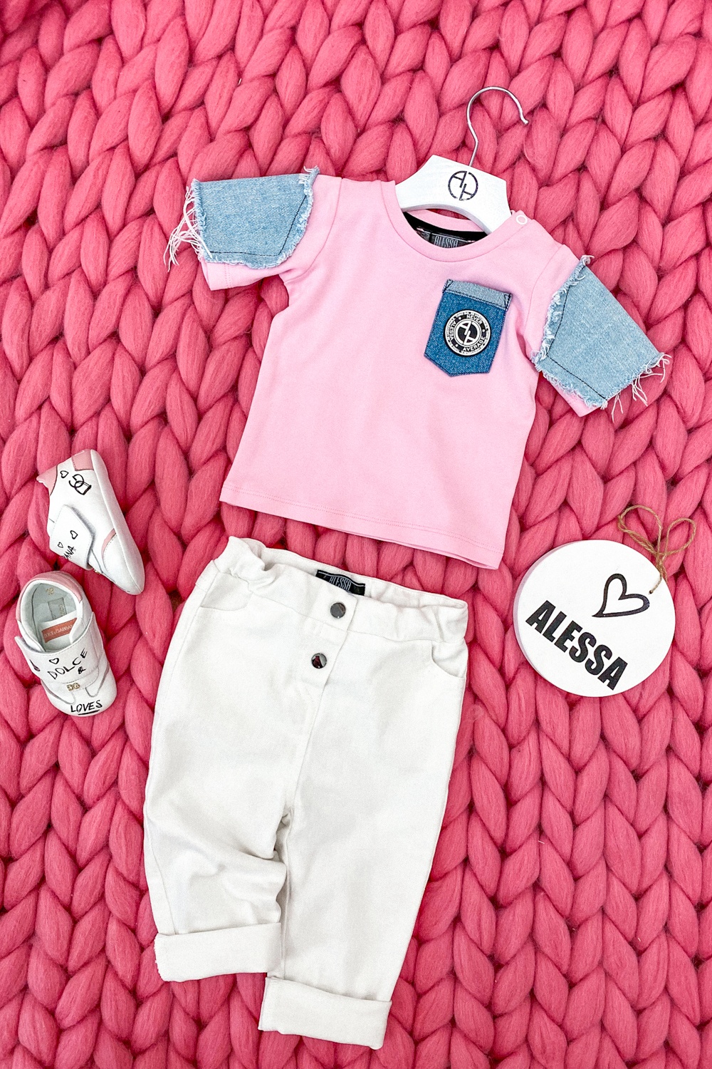 Alessa Mini Denim T-Shirt - Pink - Изображение 12