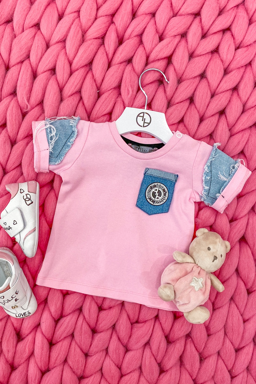 Alessa Mini Denim T-Shirt - Pink - Изображение 9