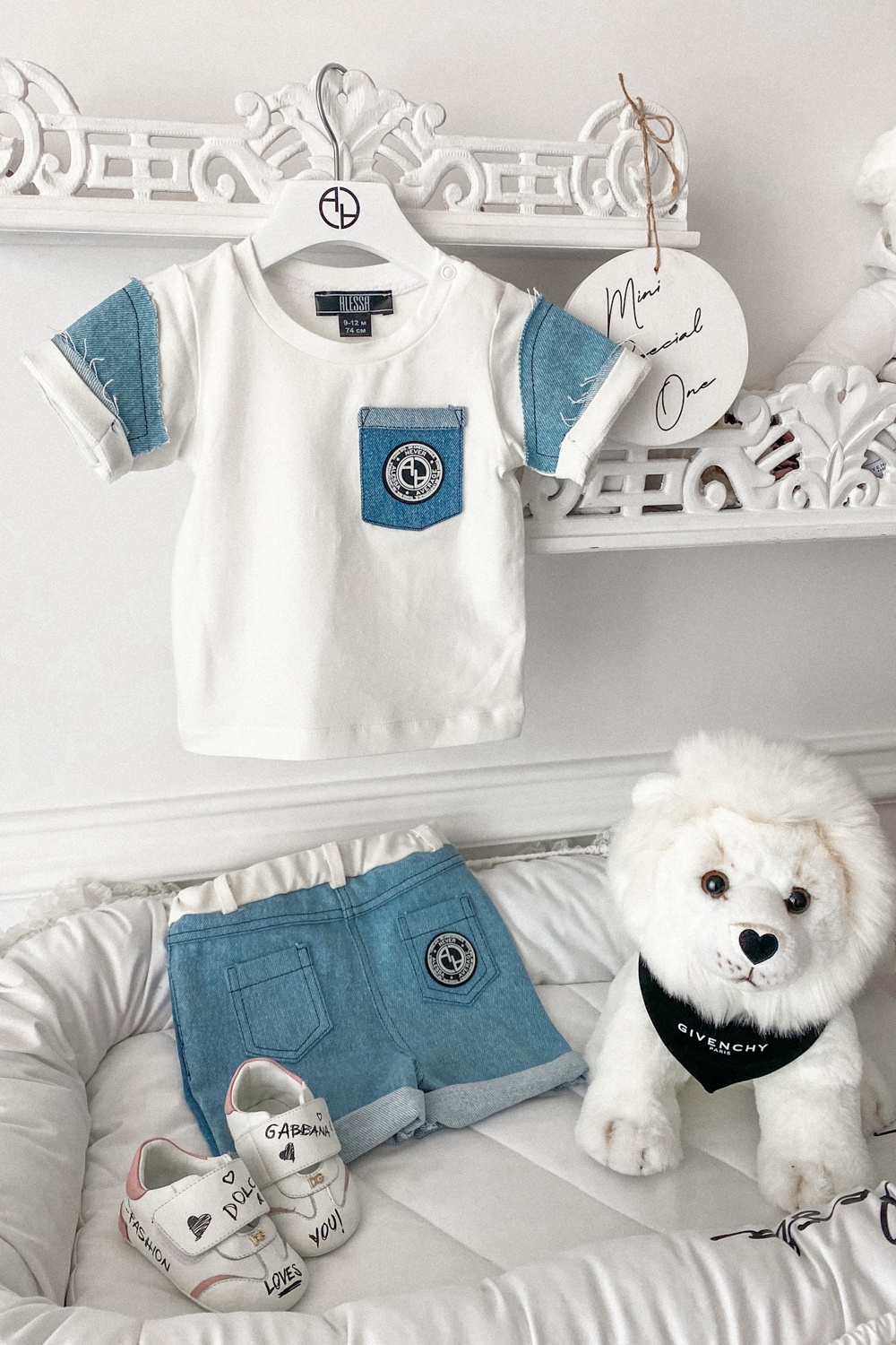Alessa Mini Denim T-Shirt - Екрю - Изображение 6