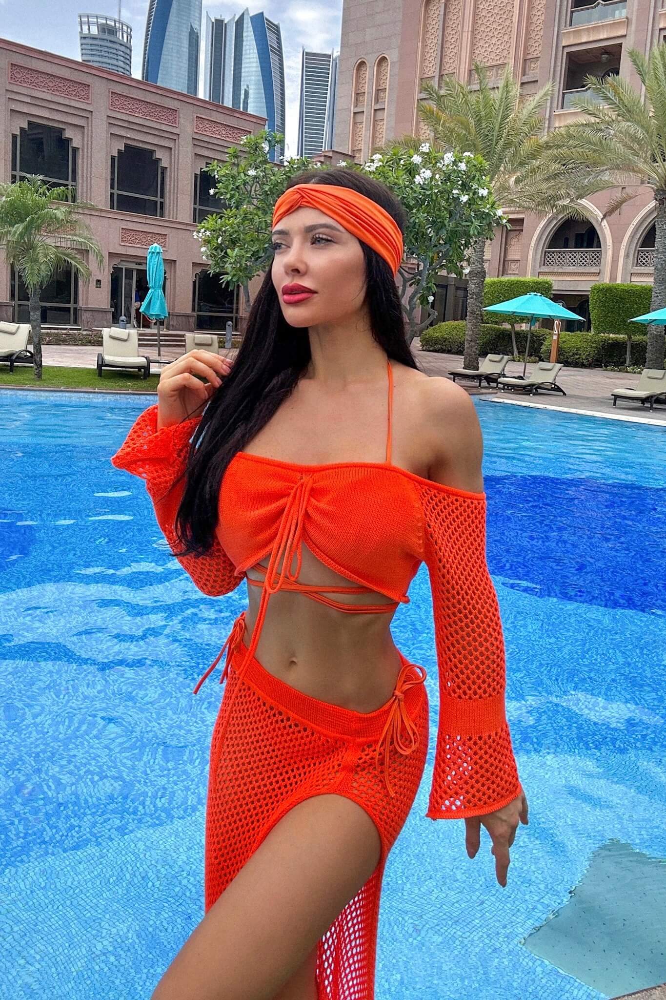 Summer Craze Плажен Кроп-Топ - Orange - Изображение 8