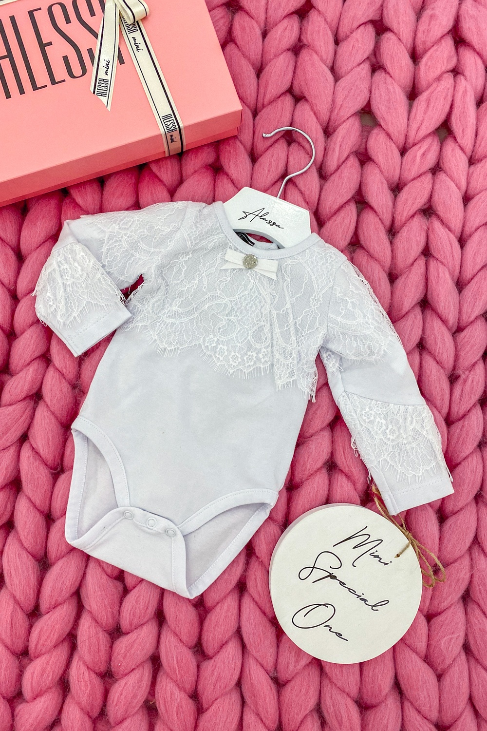 Alessa mini боди с дантела - бяло - Изображение 10
